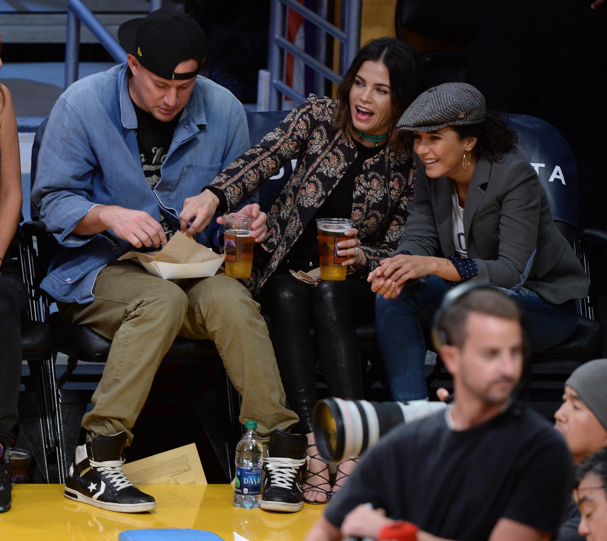 Jenna Dewan at the Staples Center to watch the Lakers