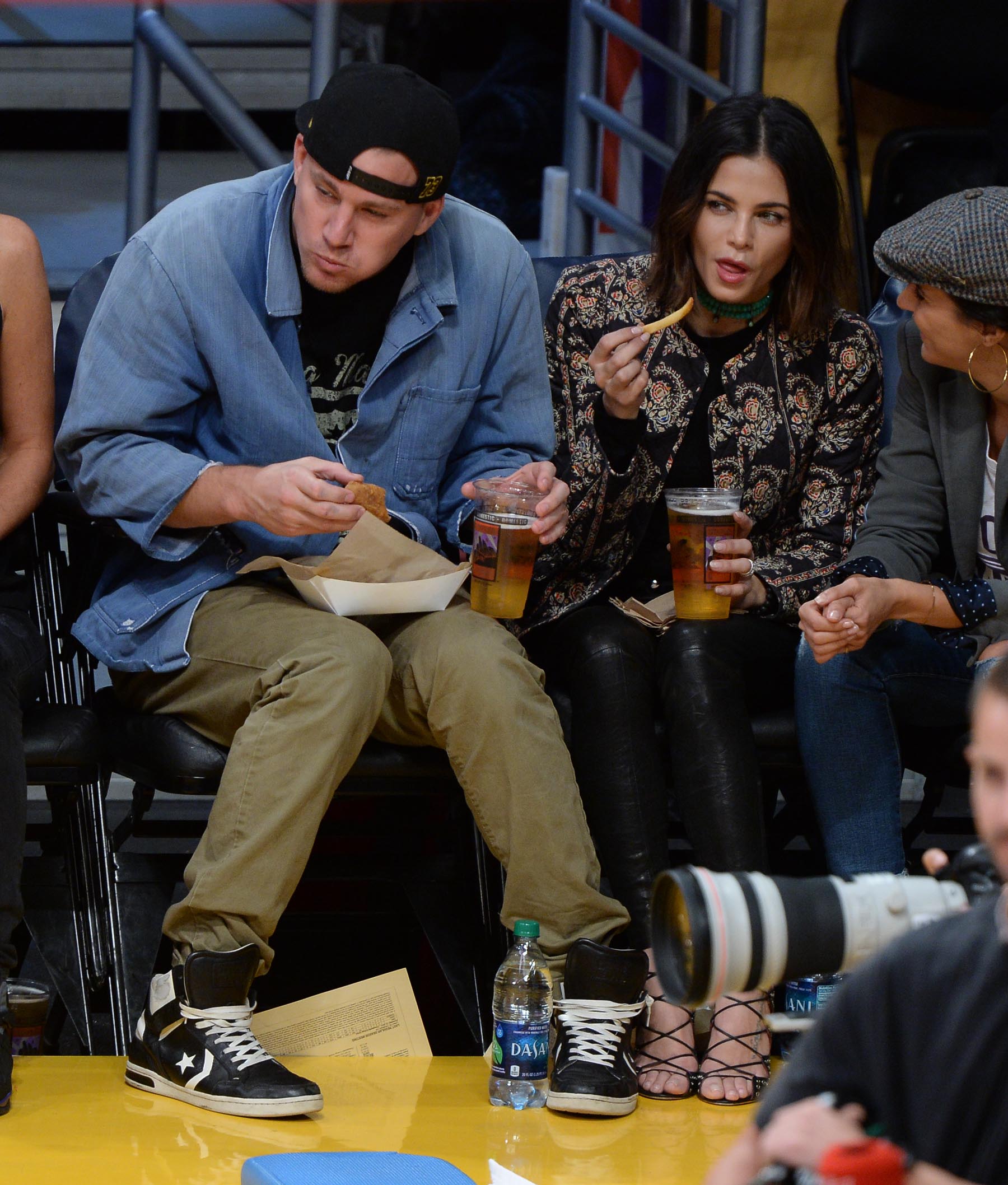 Jenna Dewan at the Staples Center to watch the Lakers