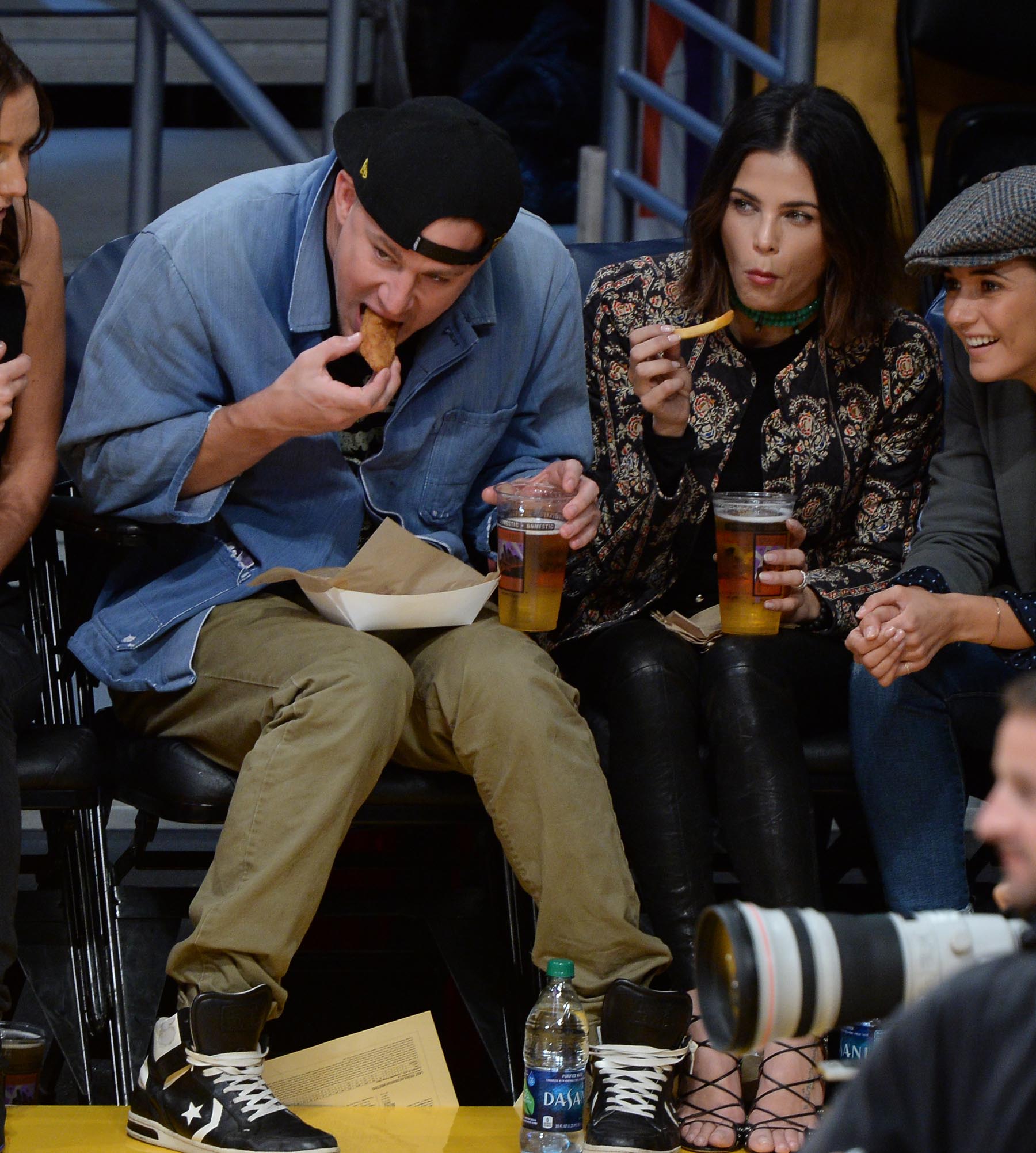 Jenna Dewan at the Staples Center to watch the Lakers