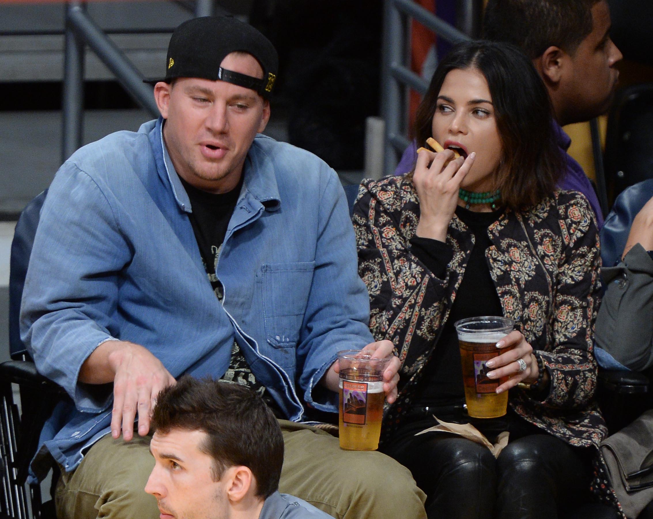 Jenna Dewan at the Staples Center to watch the Lakers