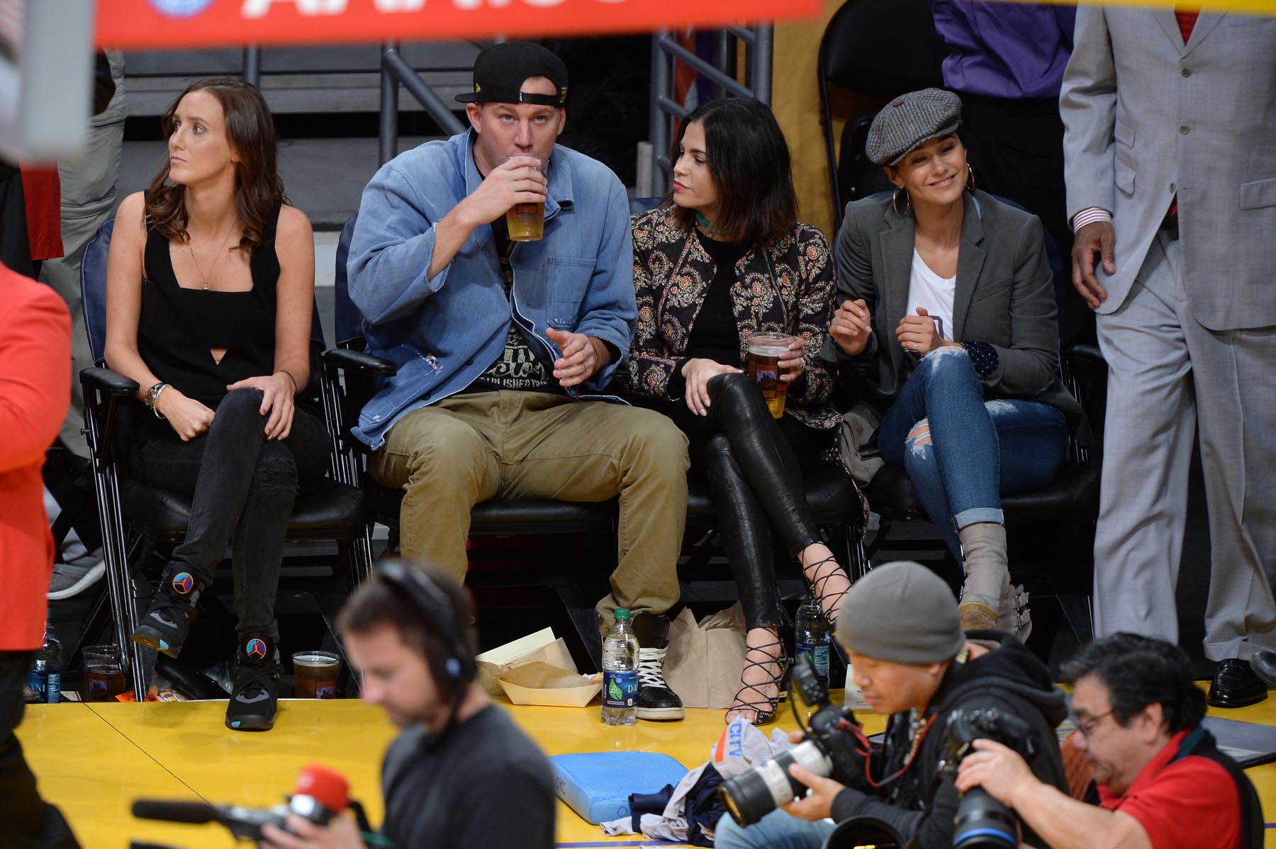 Jenna Dewan at the Staples Center to watch the Lakers