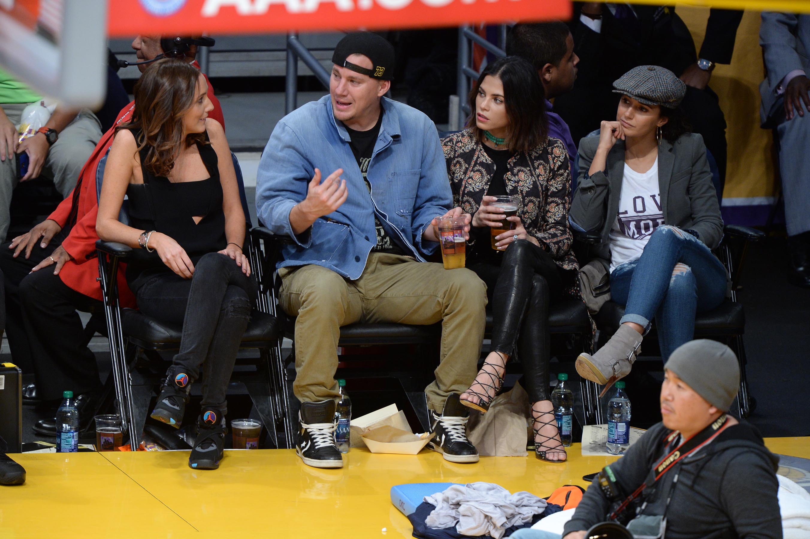 Jenna Dewan at the Staples Center to watch the Lakers