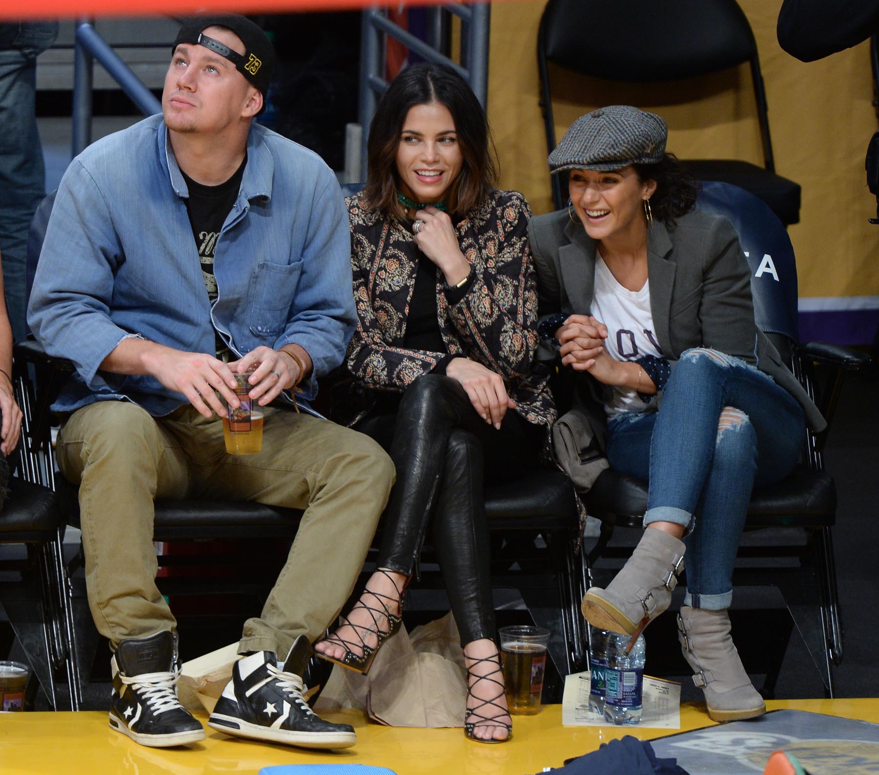 Jenna Dewan at the Staples Center to watch the Lakers