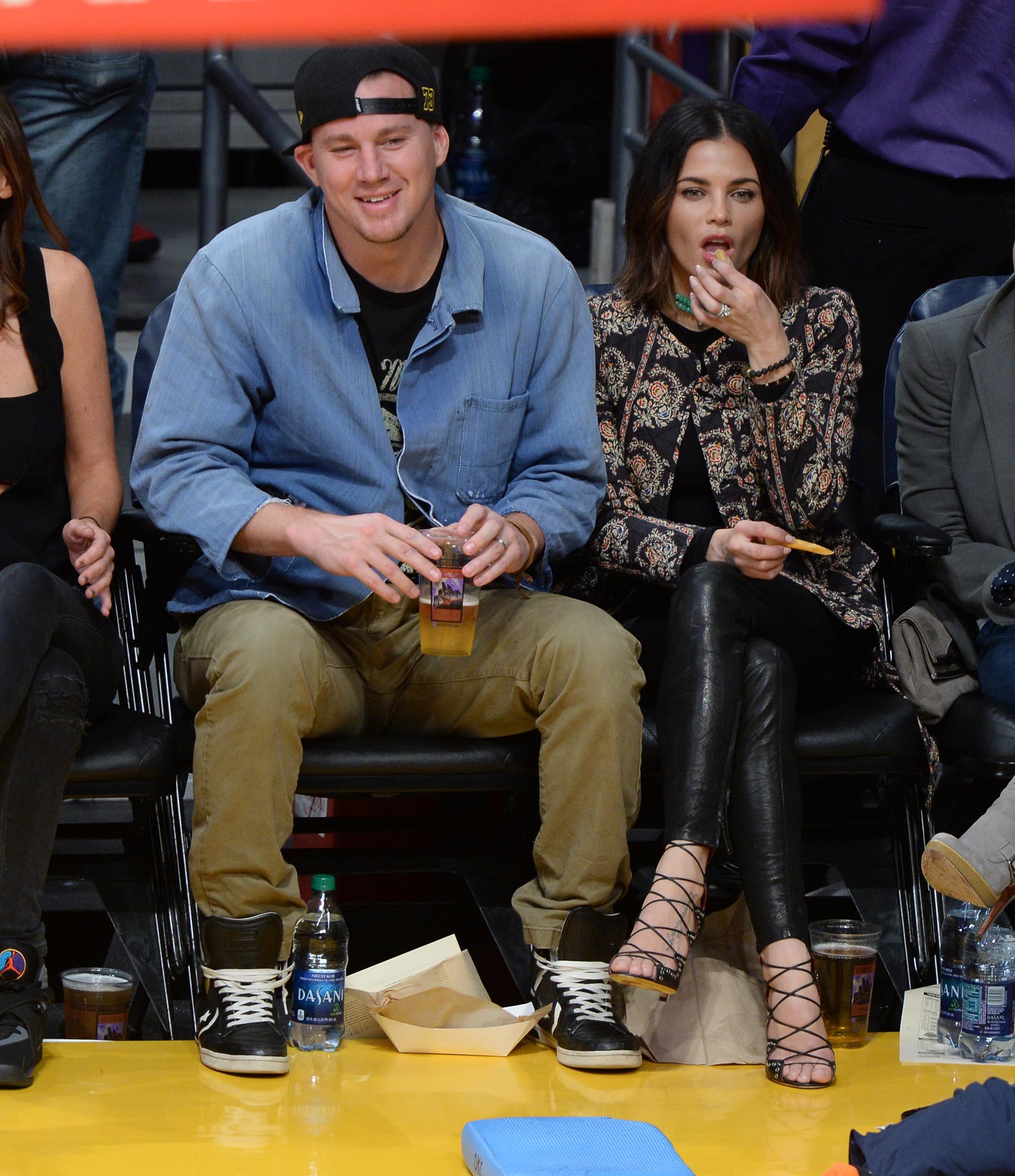 Jenna Dewan at the Staples Center to watch the Lakers