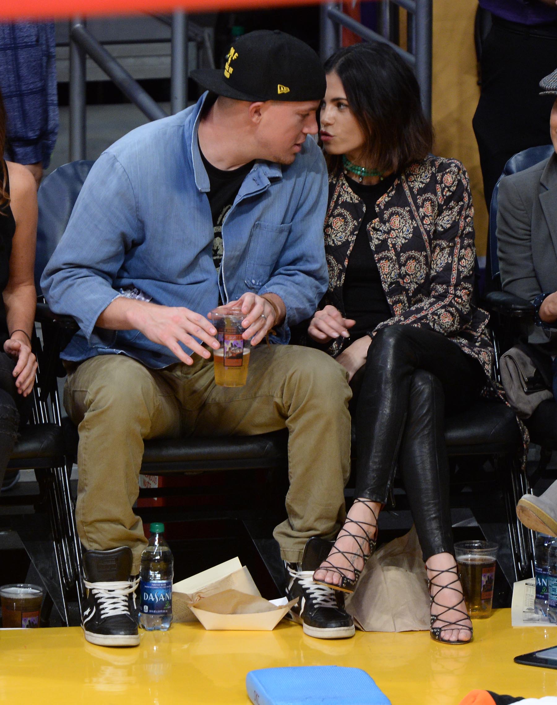 Jenna Dewan at the Staples Center to watch the Lakers