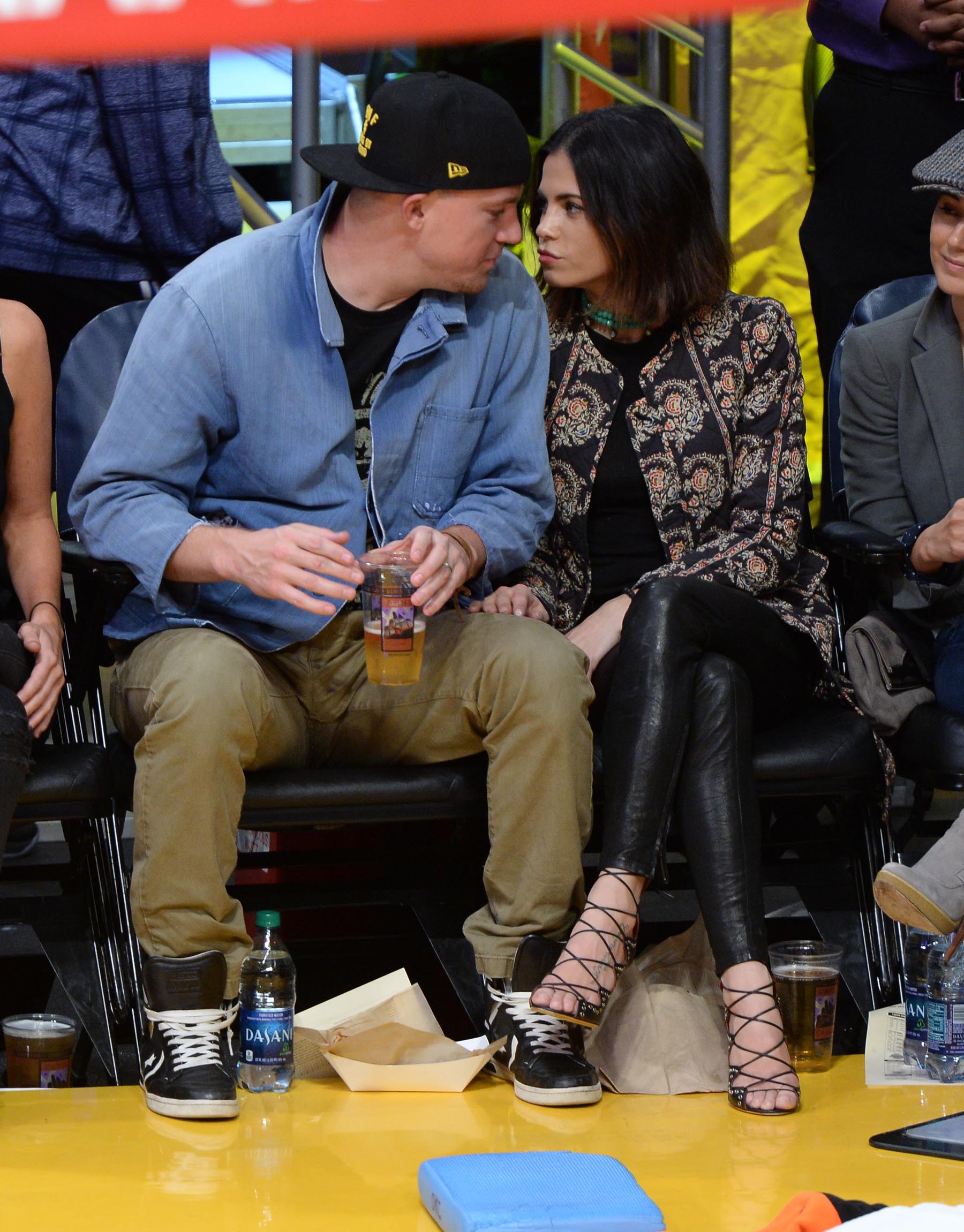 Jenna Dewan at the Staples Center to watch the Lakers