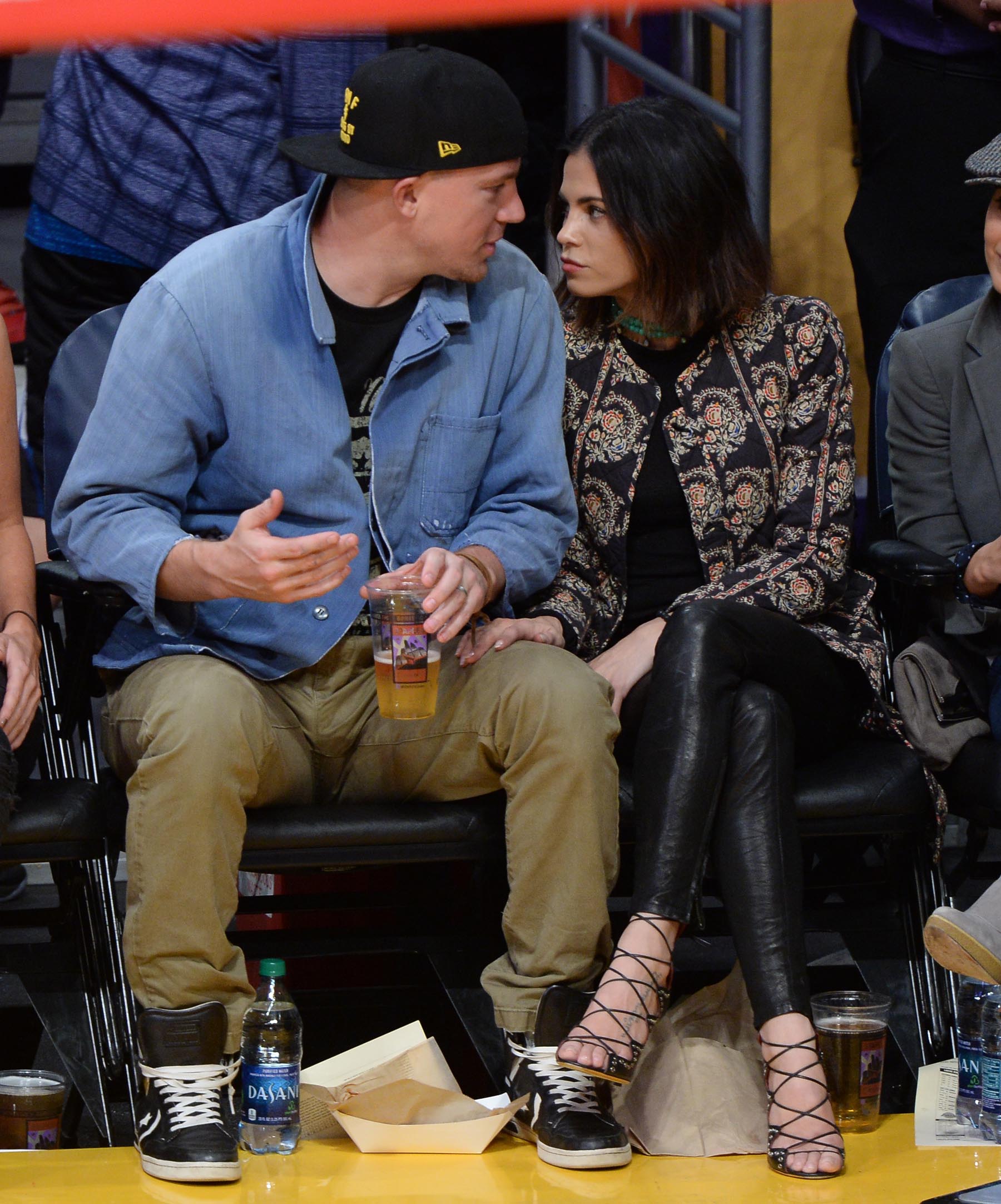 Jenna Dewan at the Staples Center to watch the Lakers