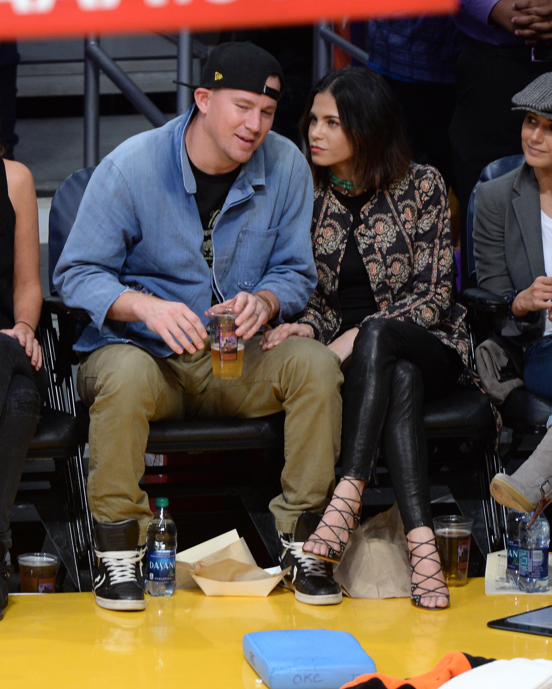 Jenna Dewan at the Staples Center to watch the Lakers