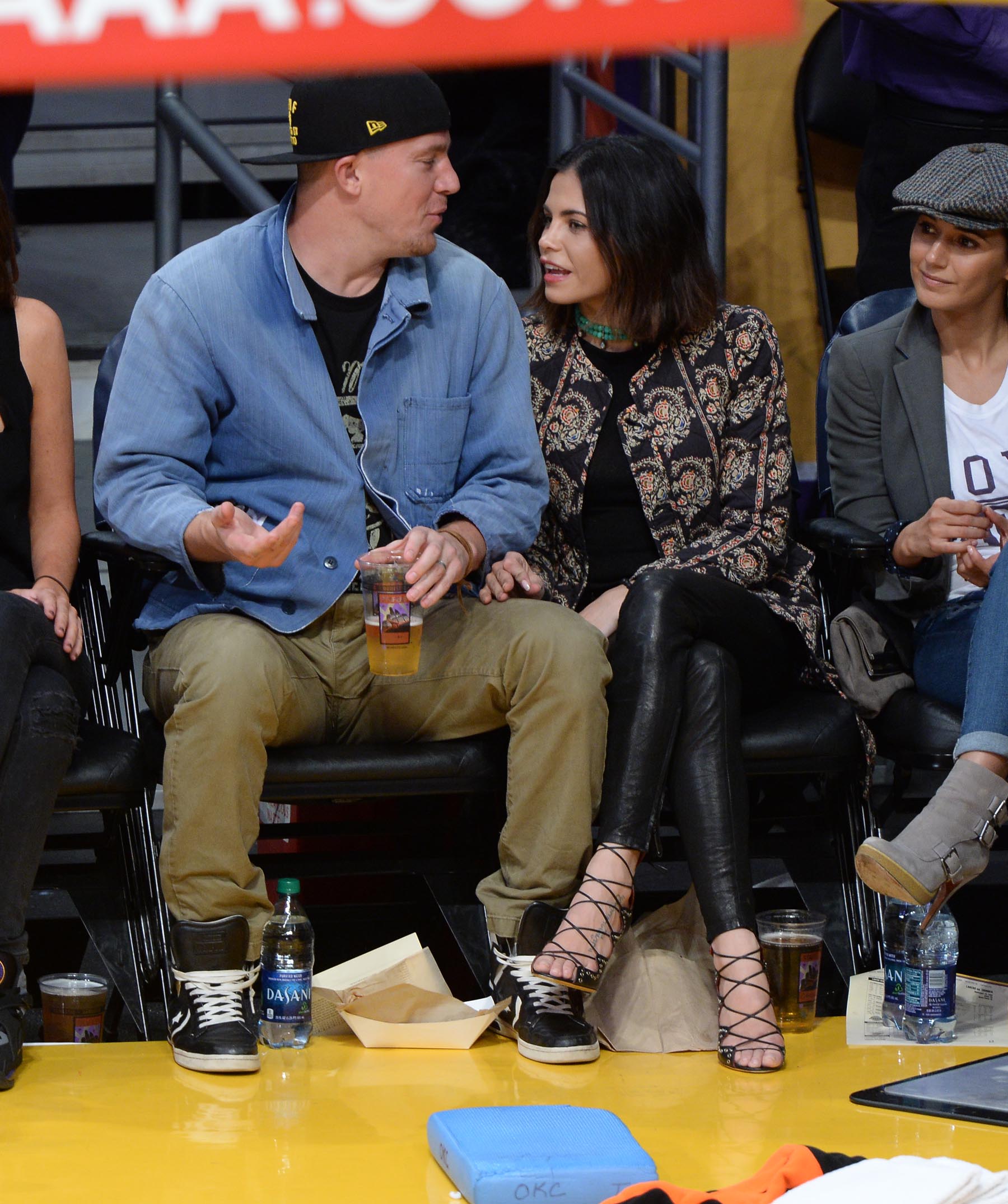 Jenna Dewan at the Staples Center to watch the Lakers