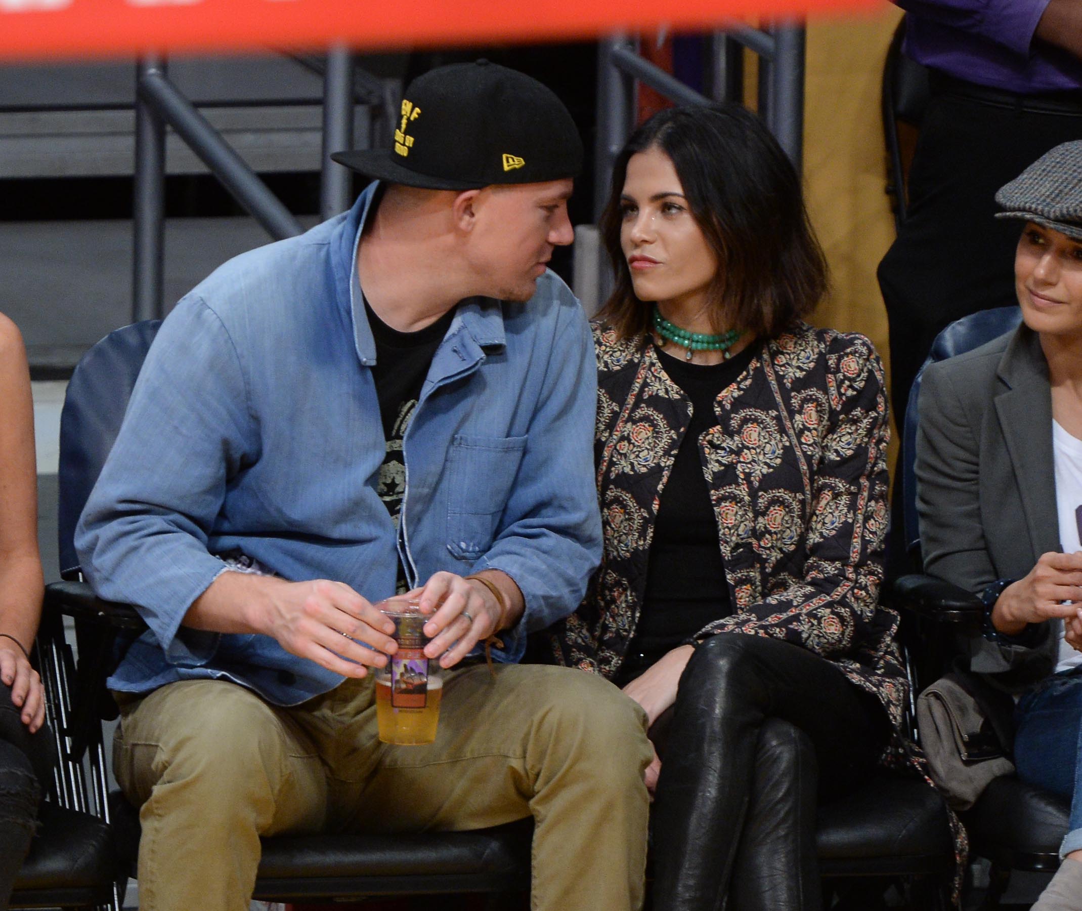 Jenna Dewan at the Staples Center to watch the Lakers