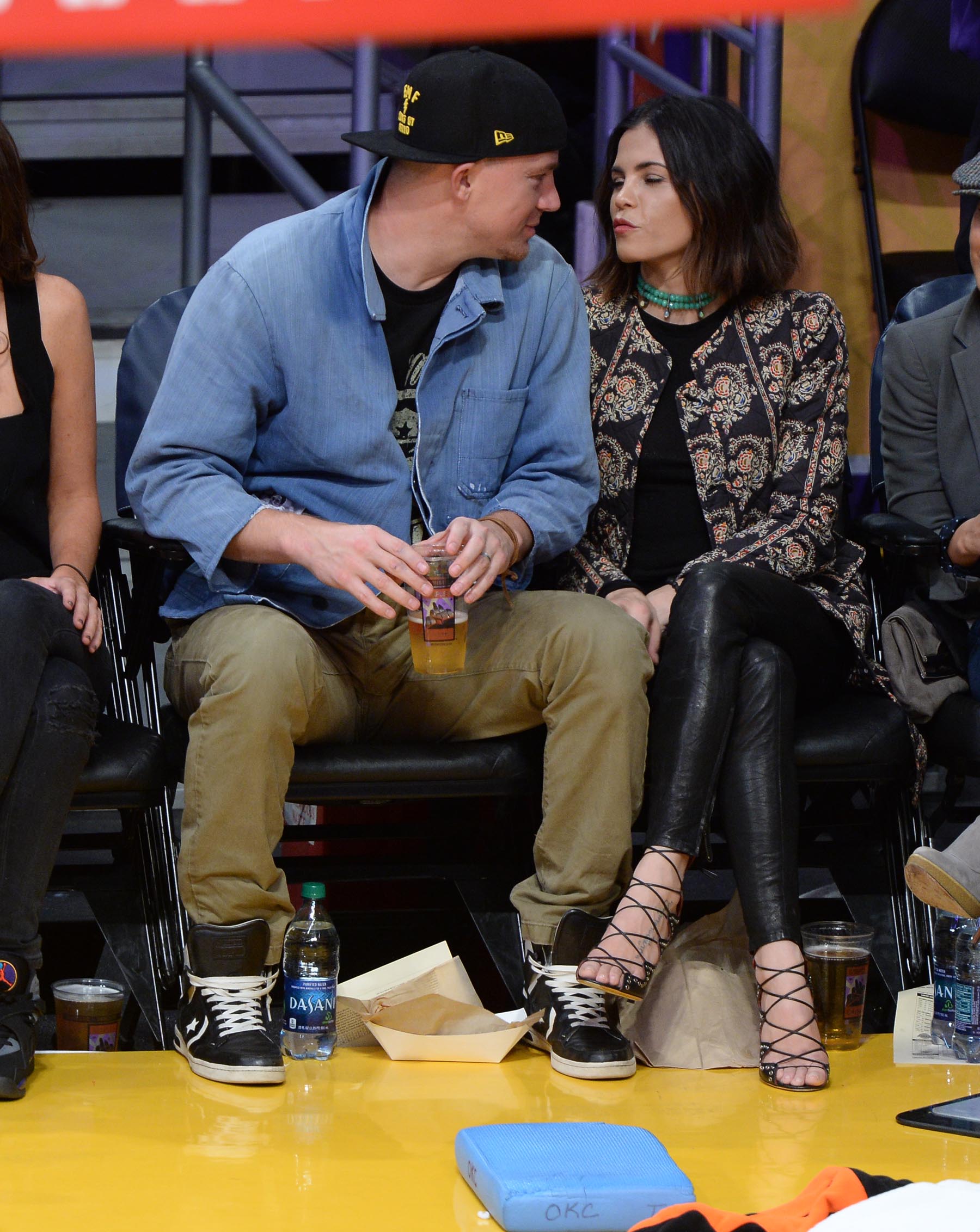 Jenna Dewan at the Staples Center to watch the Lakers