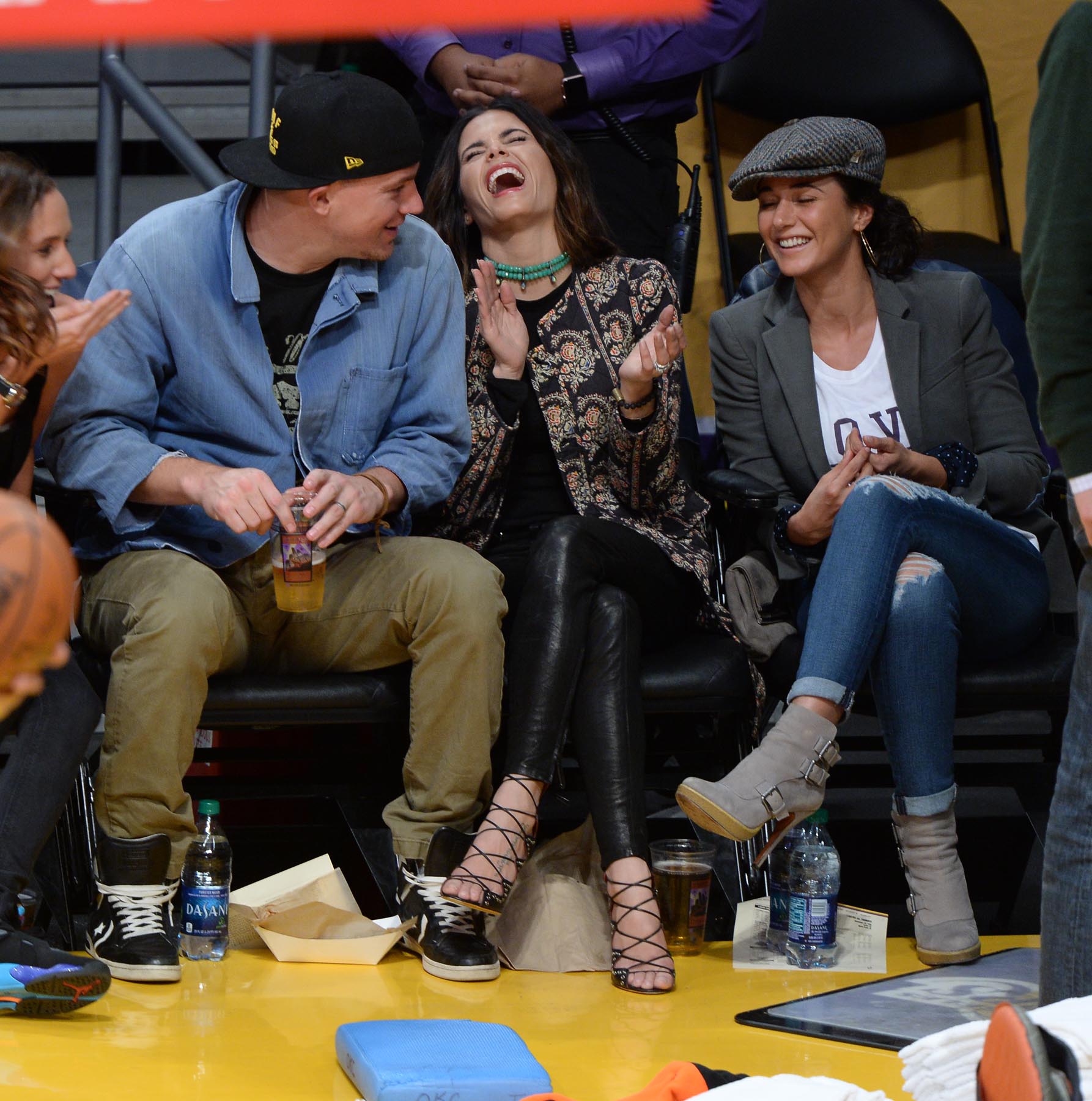 Jenna Dewan at the Staples Center to watch the Lakers