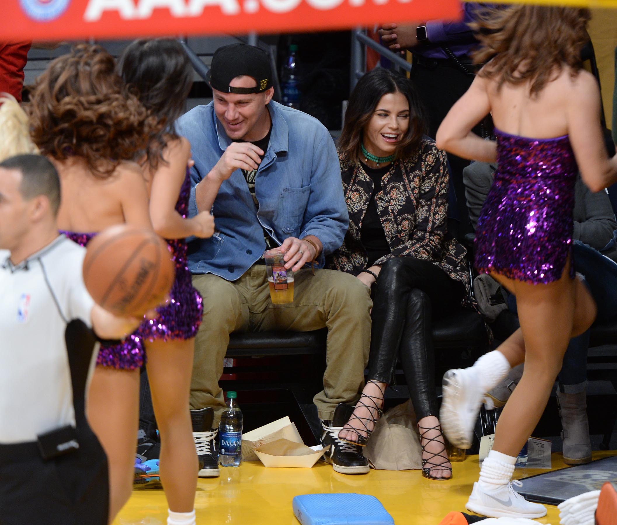 Jenna Dewan at the Staples Center to watch the Lakers