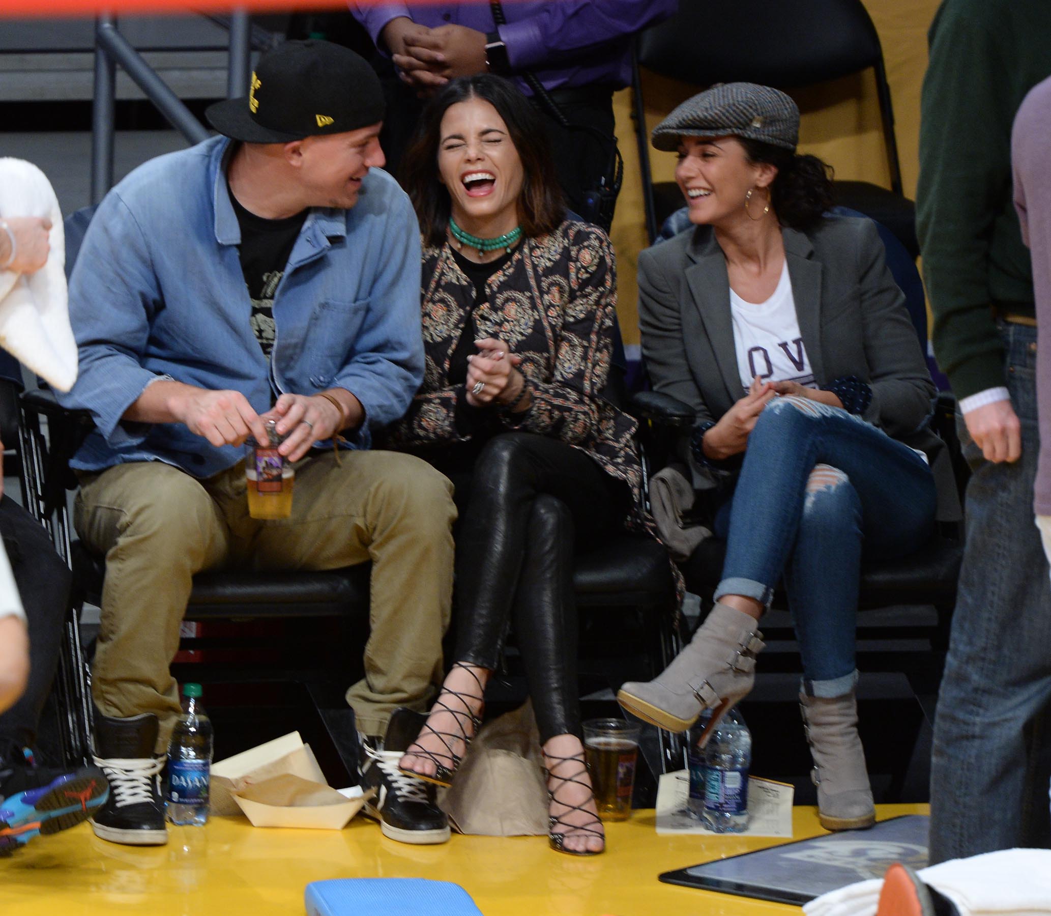 Jenna Dewan at the Staples Center to watch the Lakers