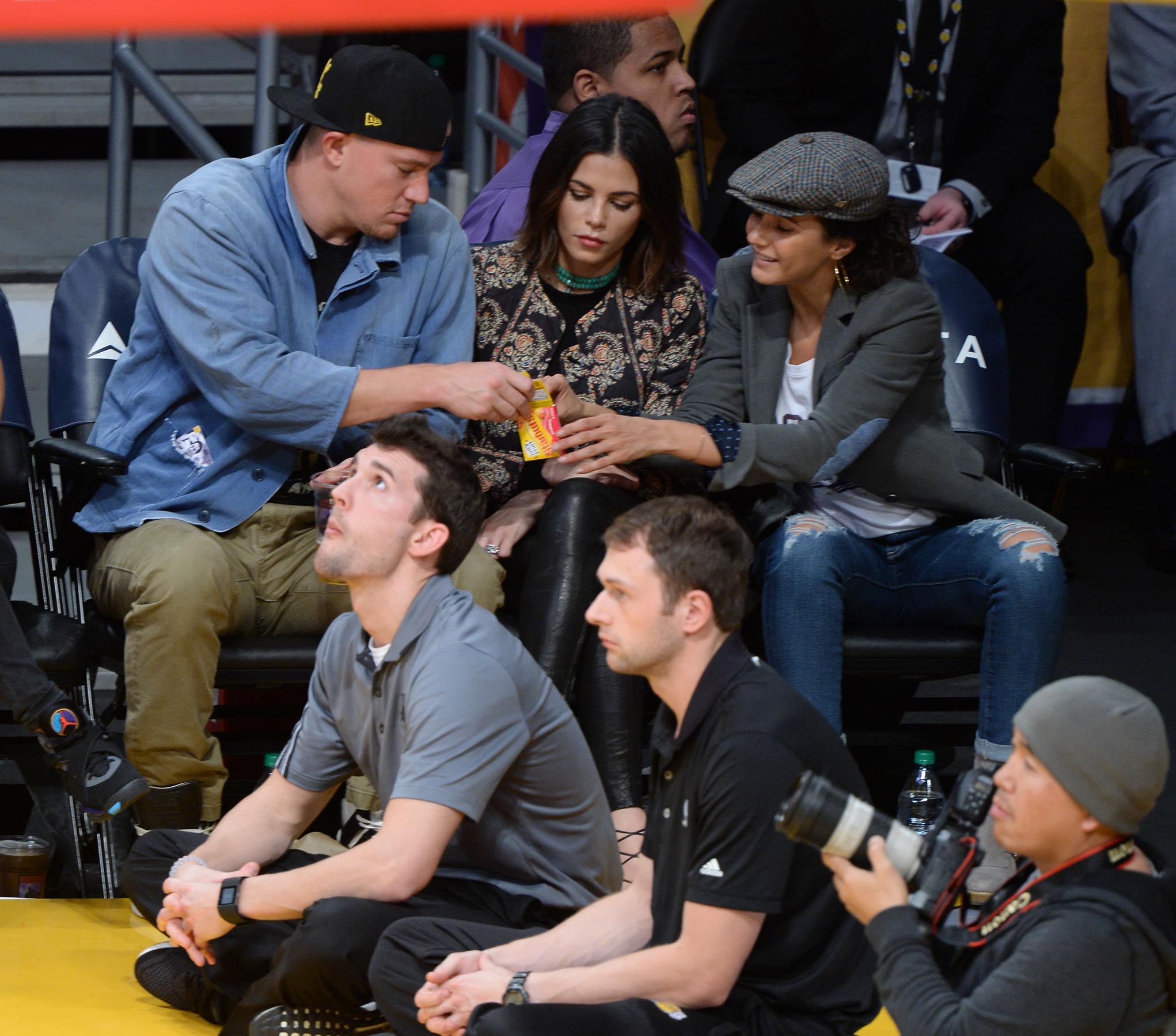 Jenna Dewan at the Staples Center to watch the Lakers