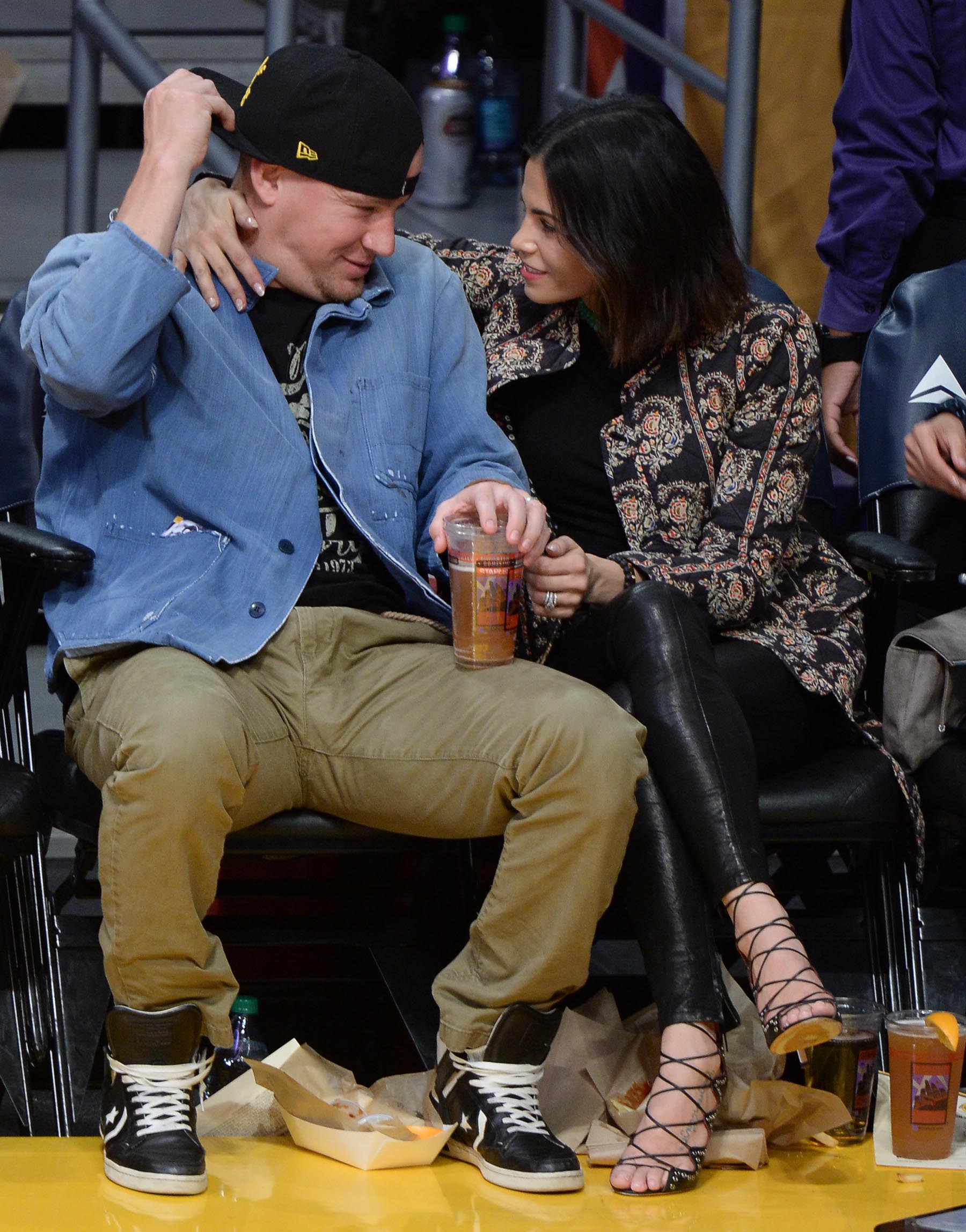 Jenna Dewan at the Staples Center to watch the Lakers