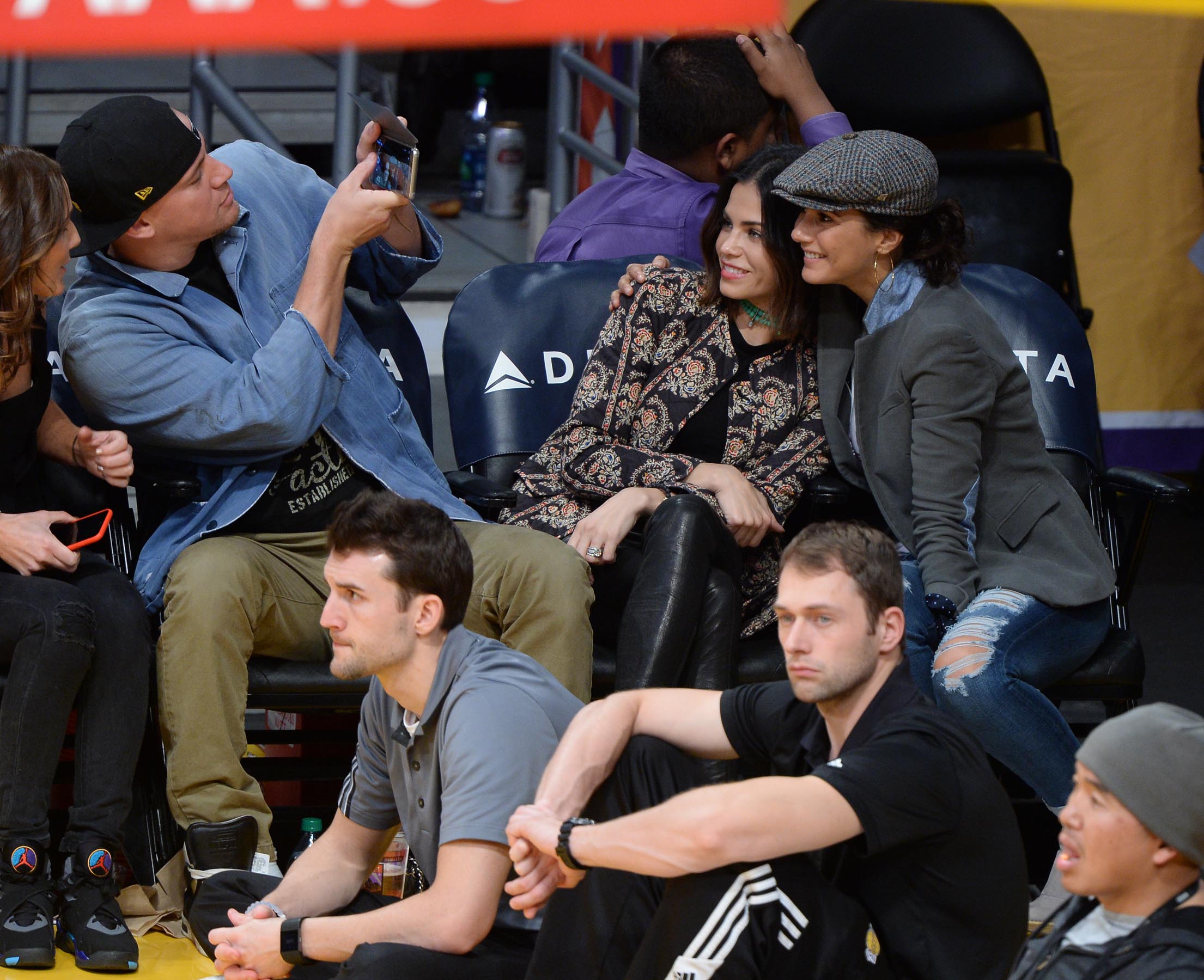 Jenna Dewan at the Staples Center to watch the Lakers