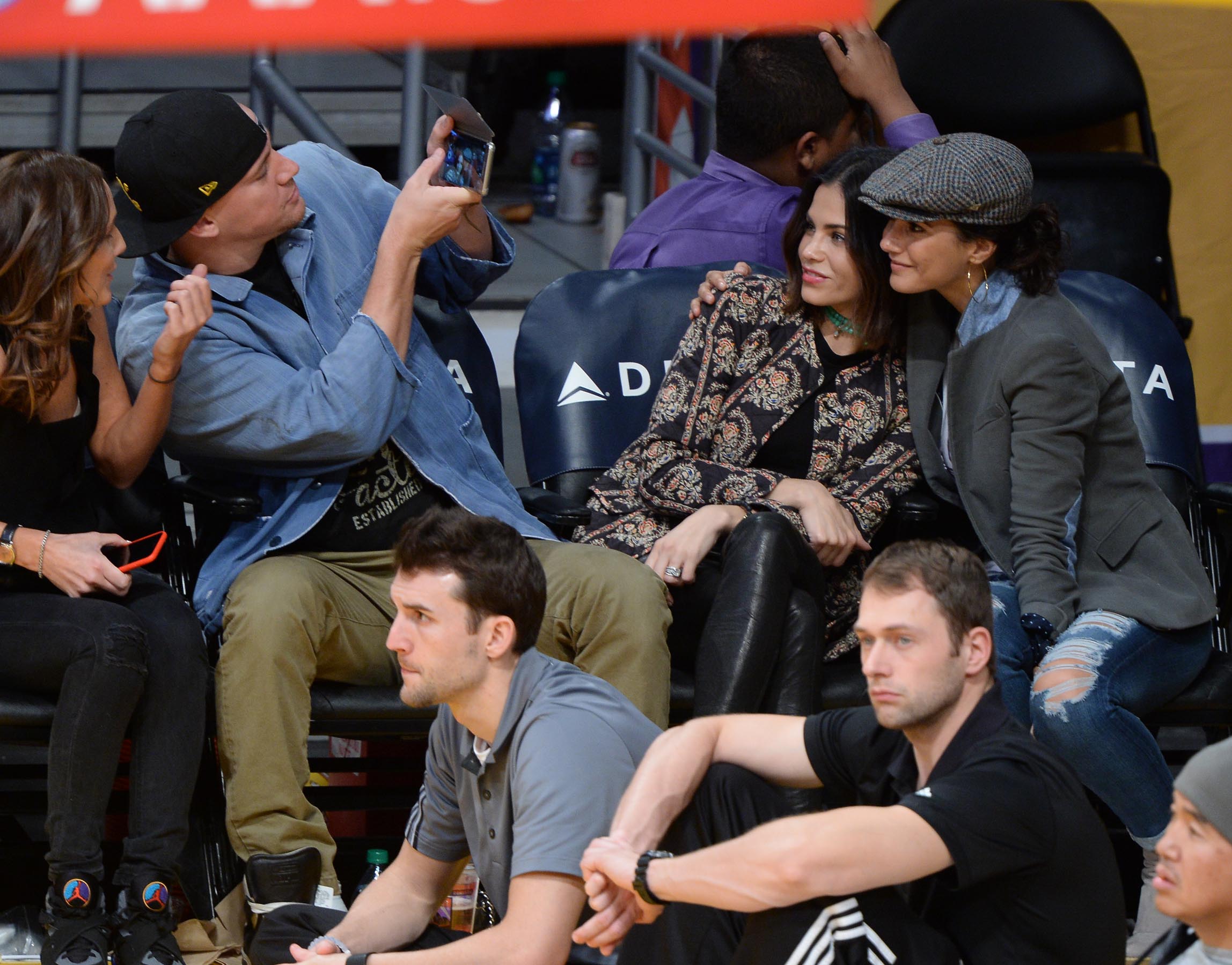 Jenna Dewan at the Staples Center to watch the Lakers