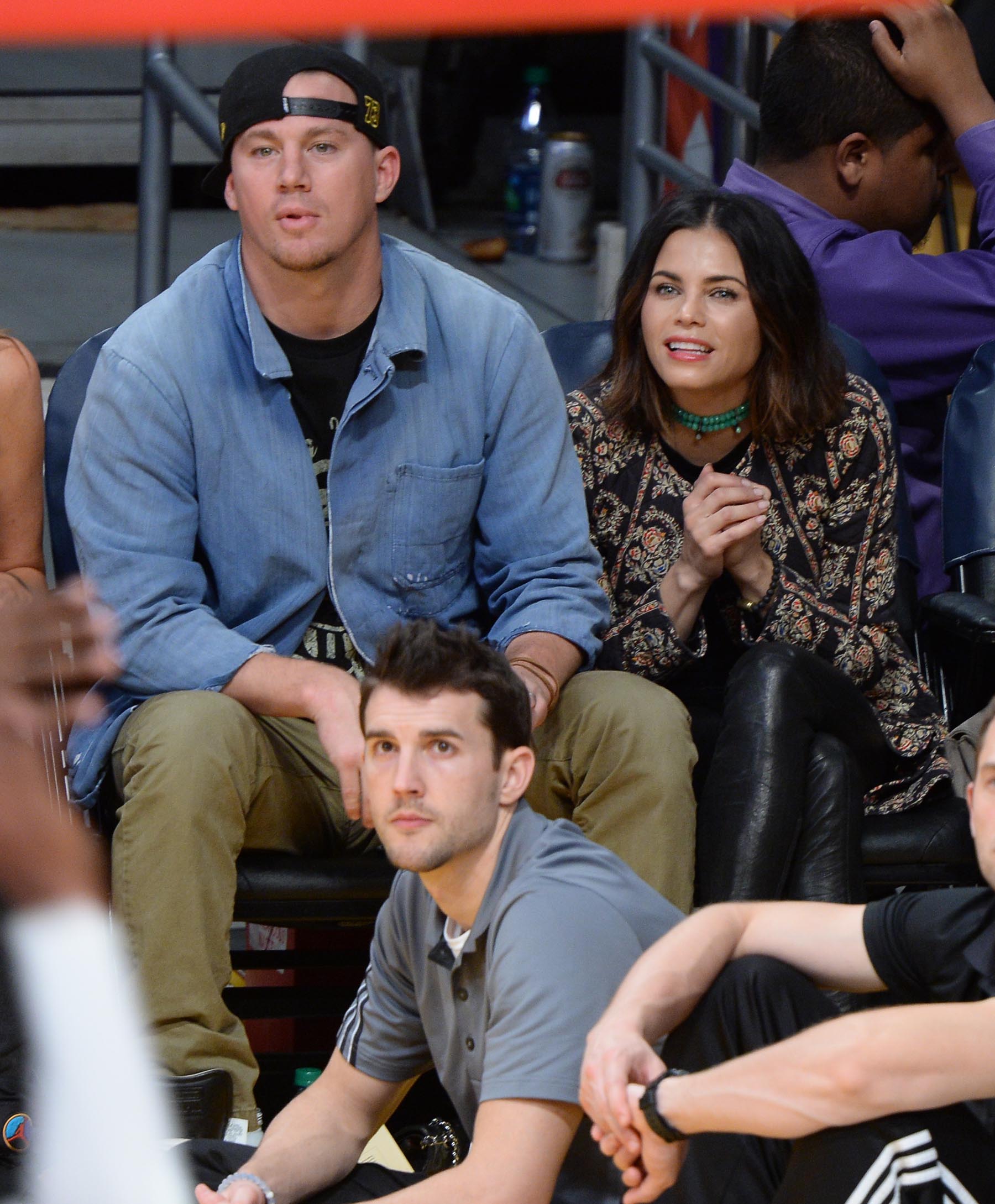 Jenna Dewan at the Staples Center to watch the Lakers