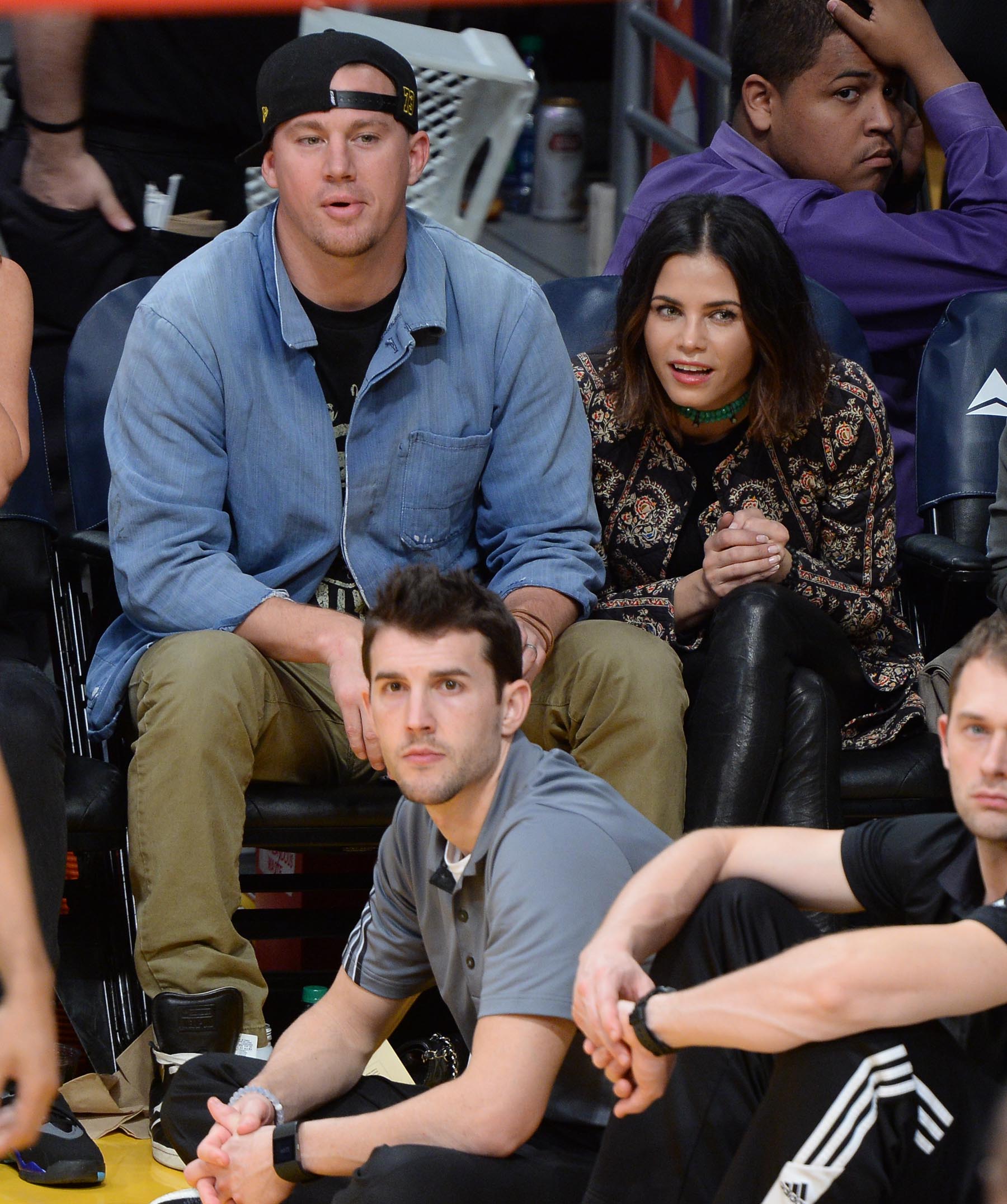 Jenna Dewan at the Staples Center to watch the Lakers