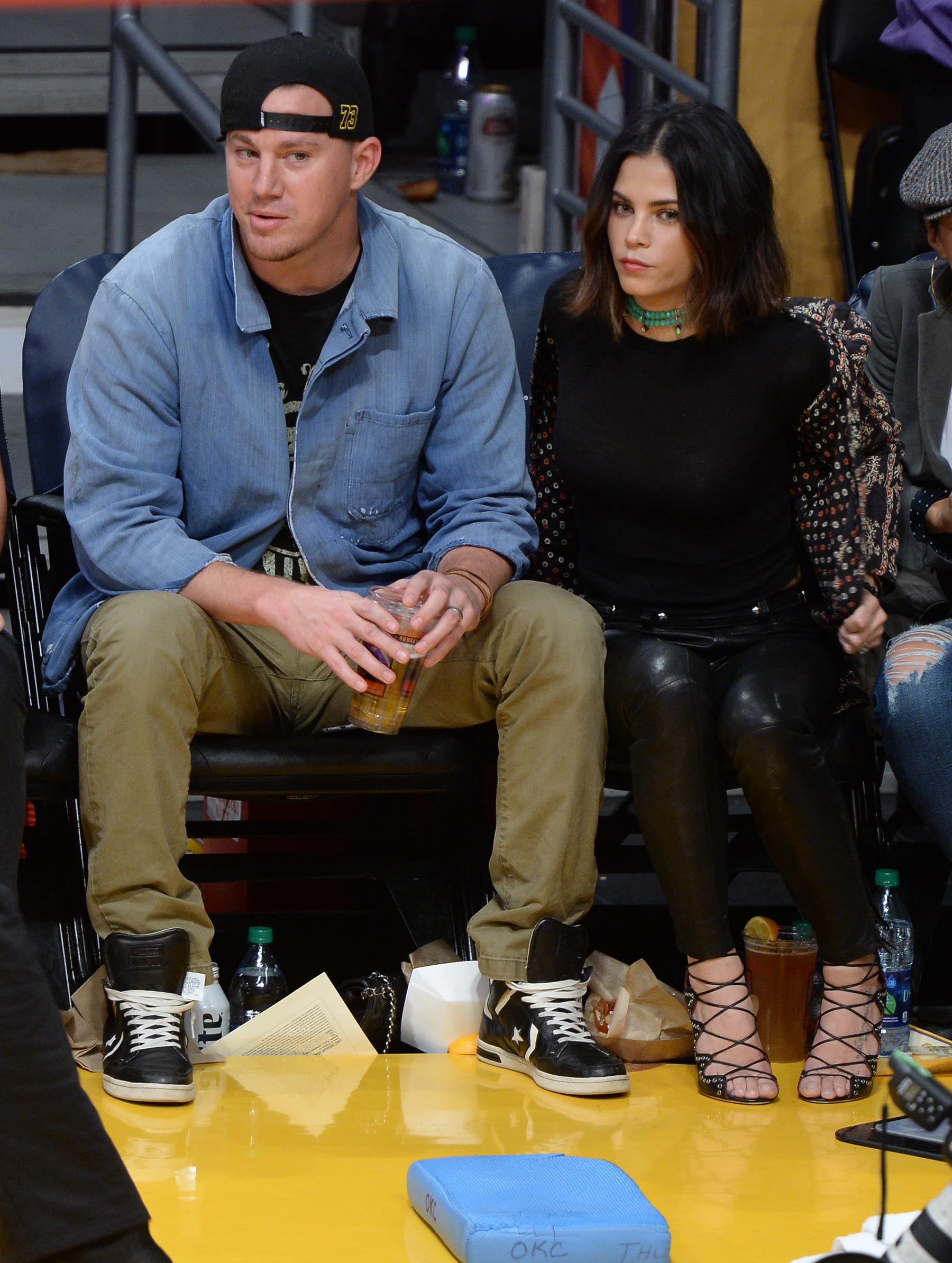 Jenna Dewan at the Staples Center to watch the Lakers