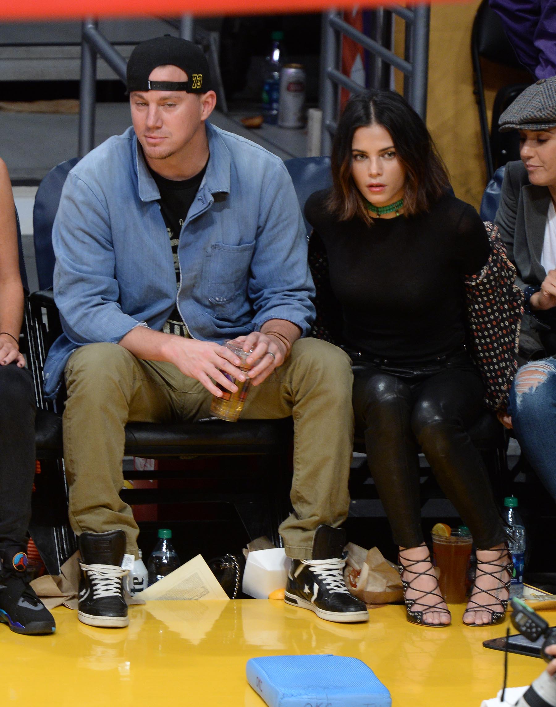 Jenna Dewan at the Staples Center to watch the Lakers