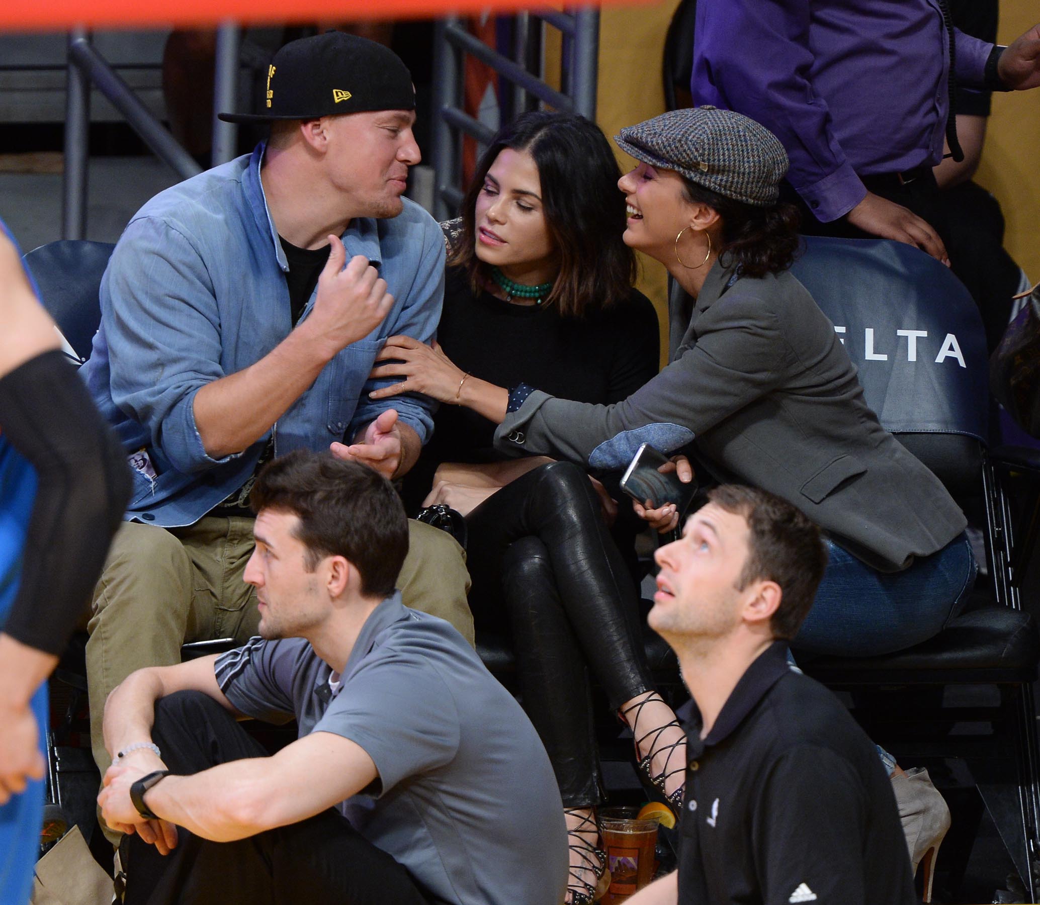 Jenna Dewan at the Staples Center to watch the Lakers