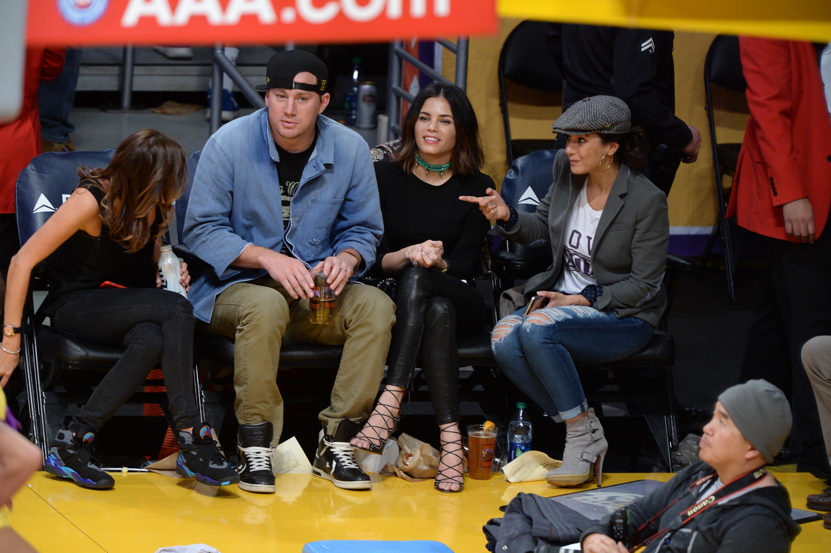 Jenna Dewan at the Staples Center to watch the Lakers