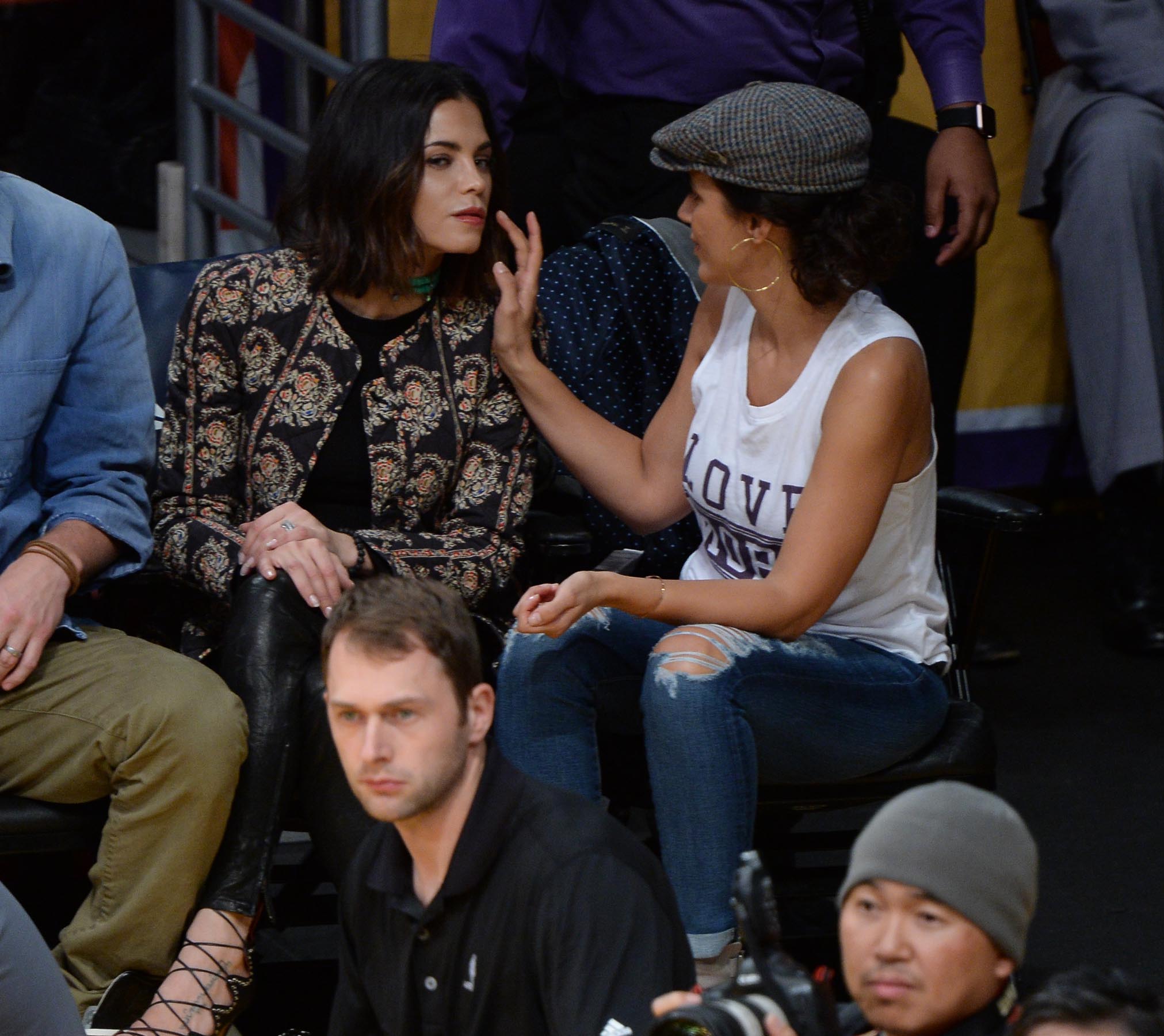 Jenna Dewan at the Staples Center to watch the Lakers