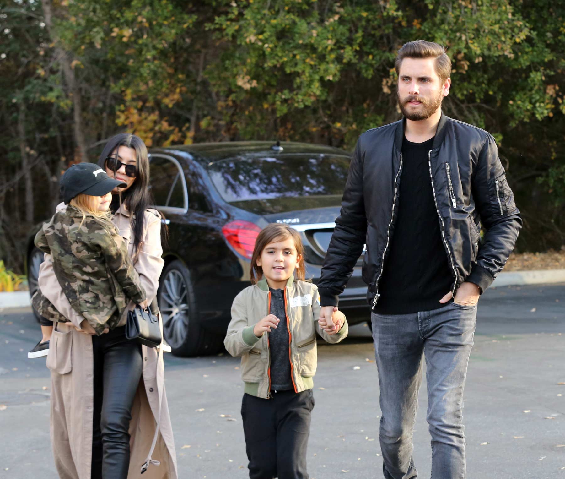 Kourtney Kardashian at a movie theater with her family