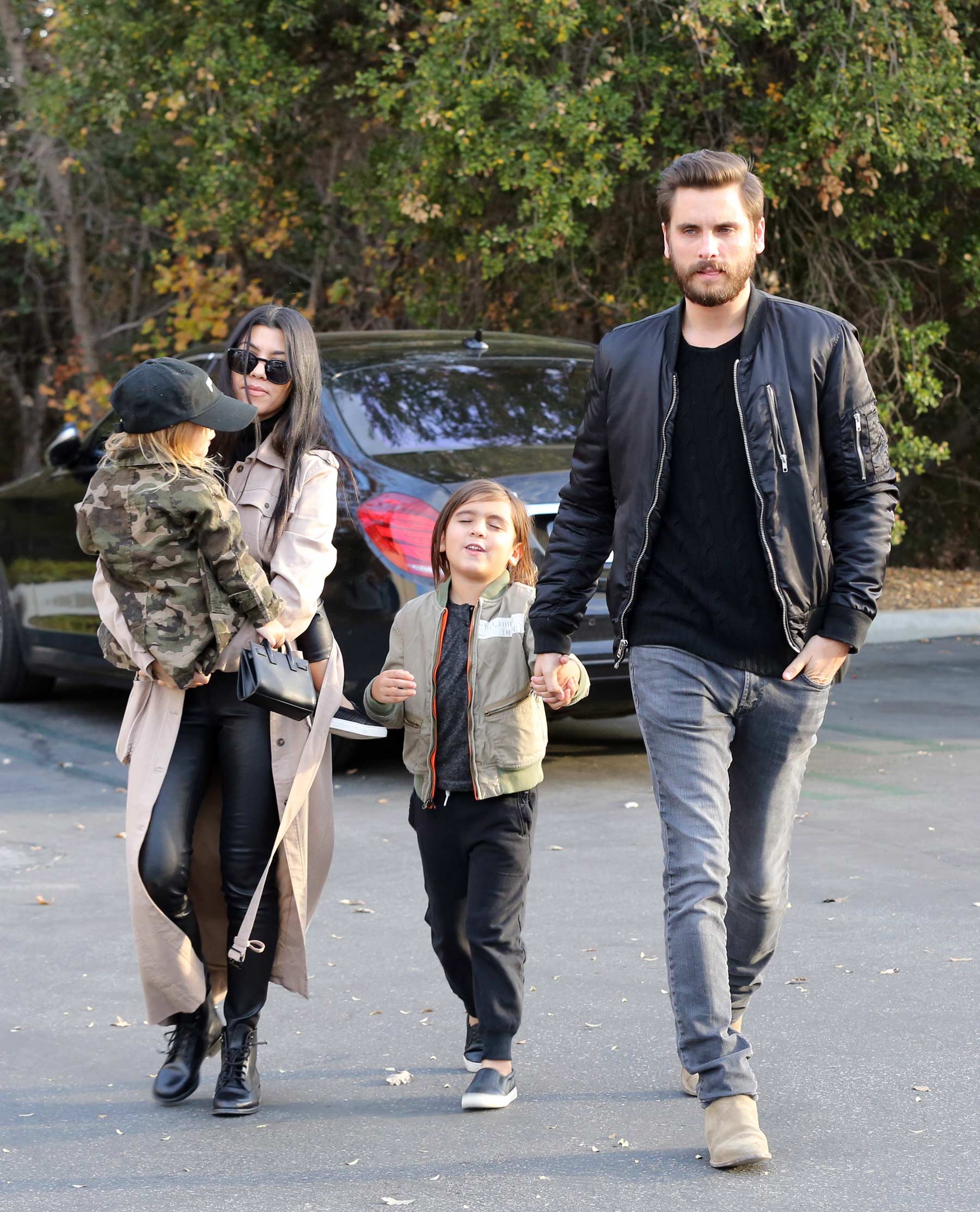 Kourtney Kardashian at a movie theater with her family