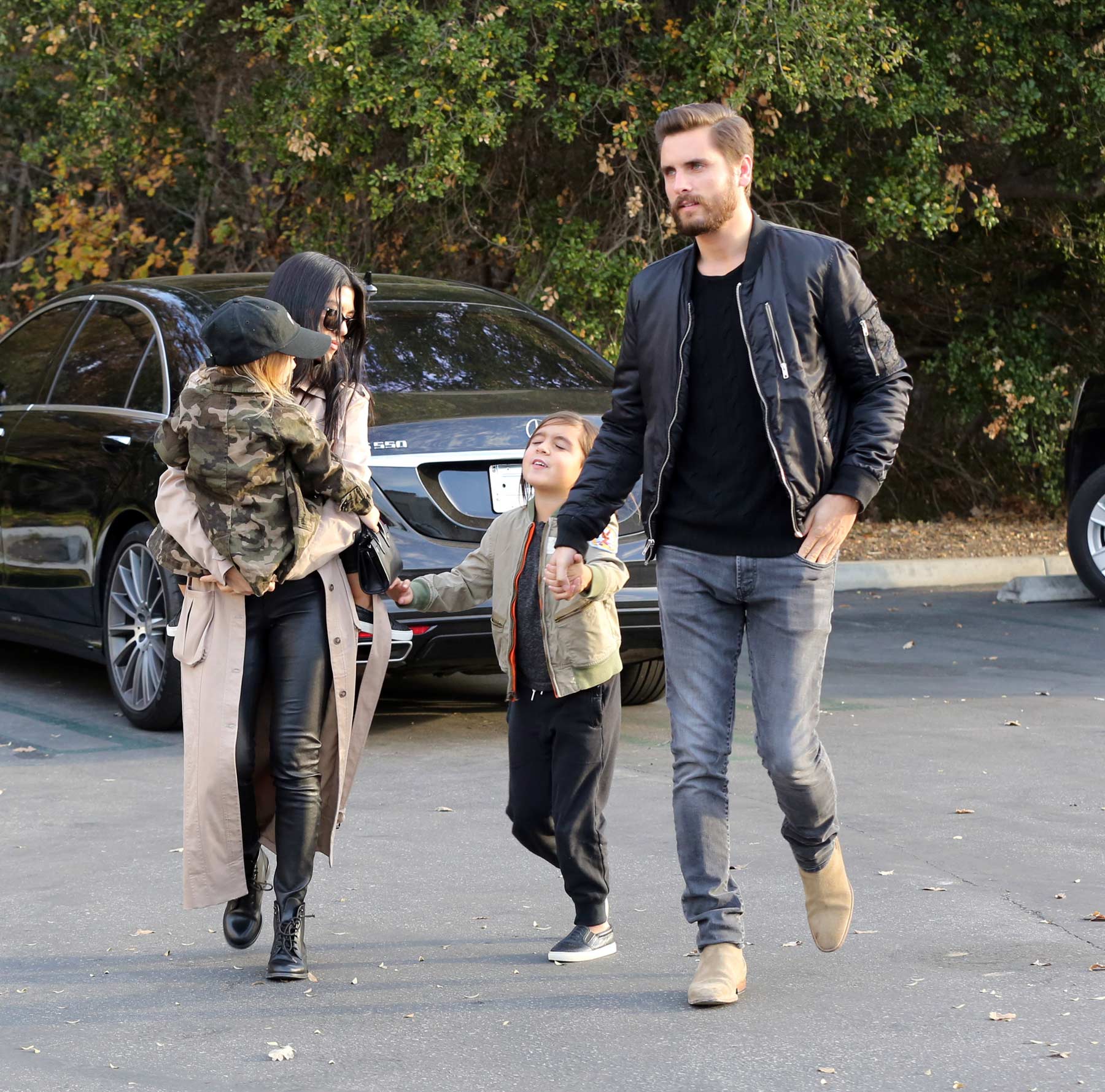 Kourtney Kardashian at a movie theater with her family