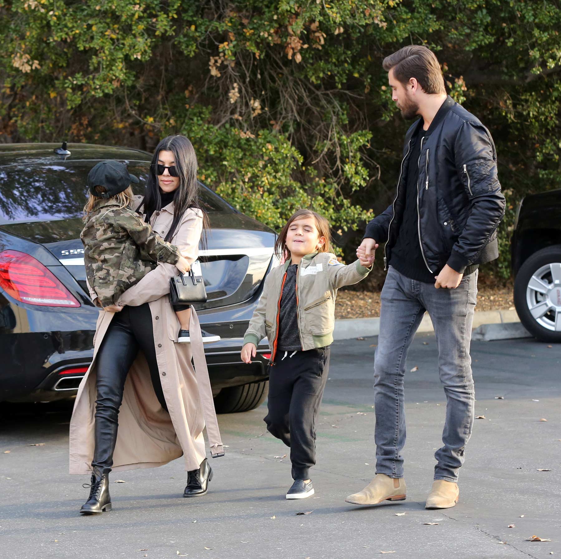 Kourtney Kardashian at a movie theater with her family