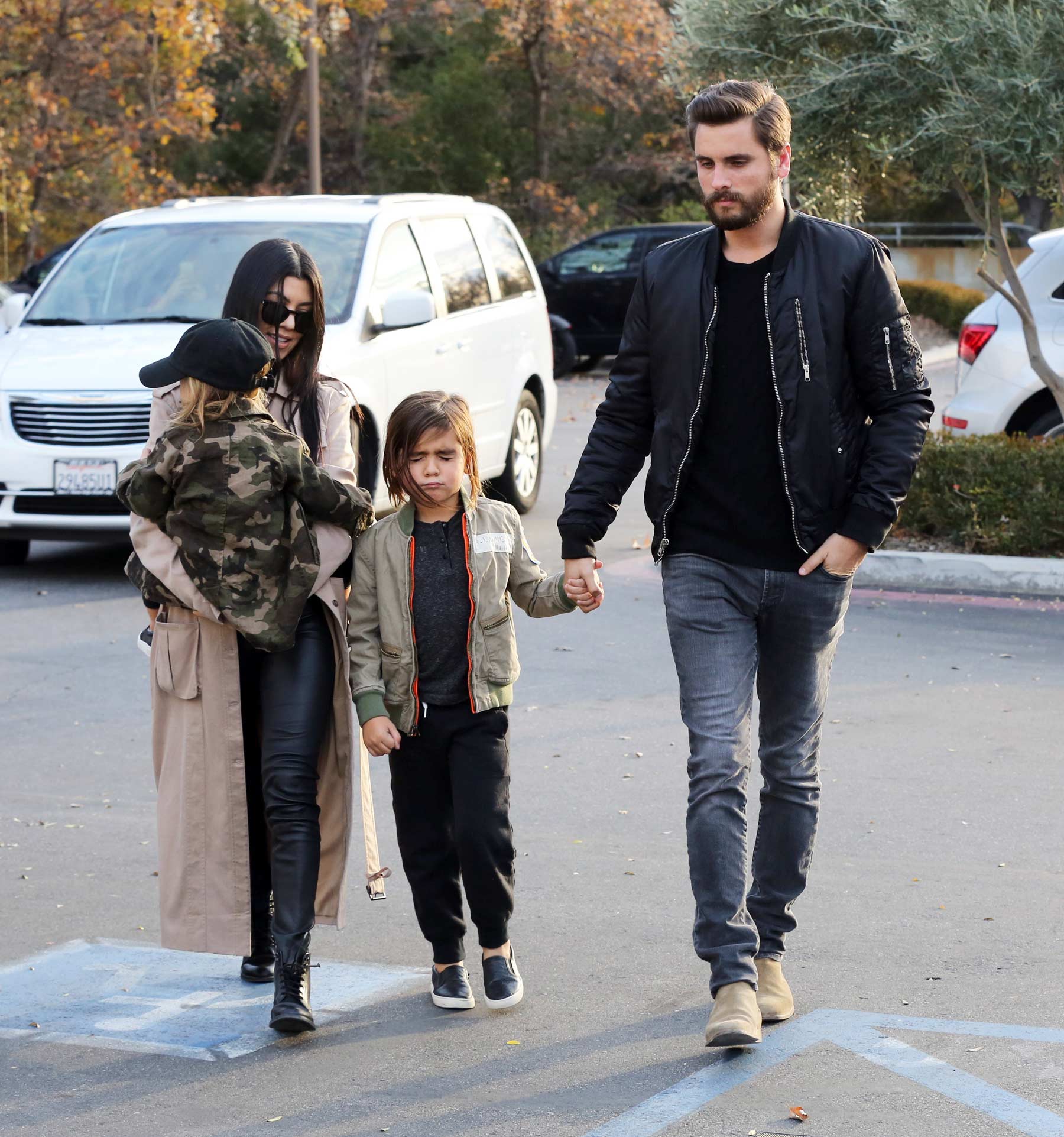 Kourtney Kardashian at a movie theater with her family