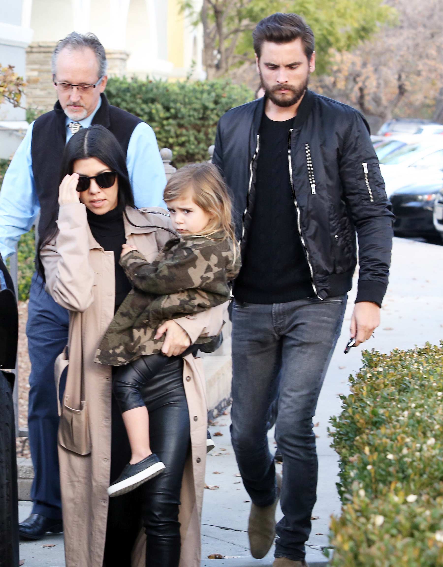 Kourtney Kardashian at a movie theater with her family