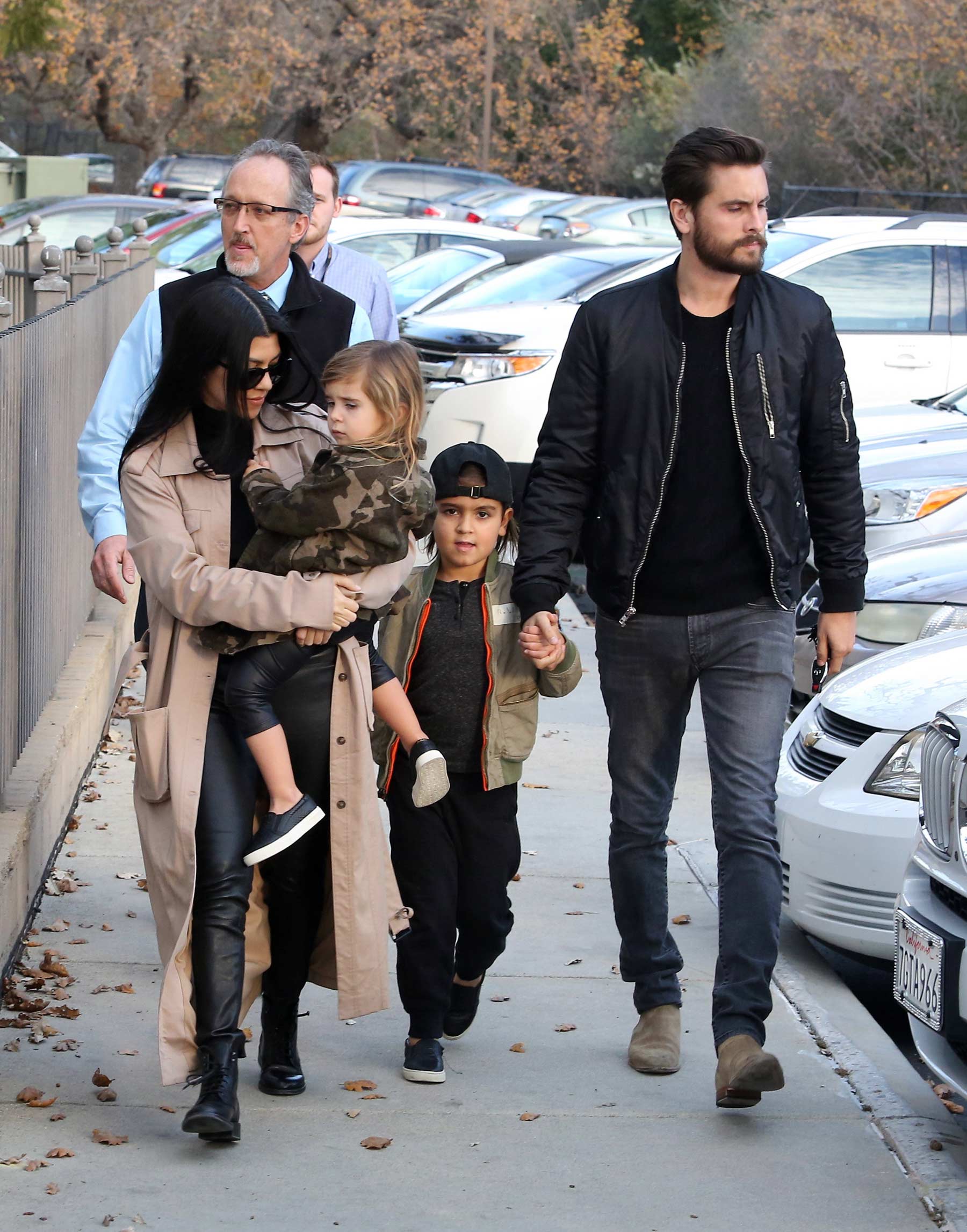 Kourtney Kardashian at a movie theater with her family