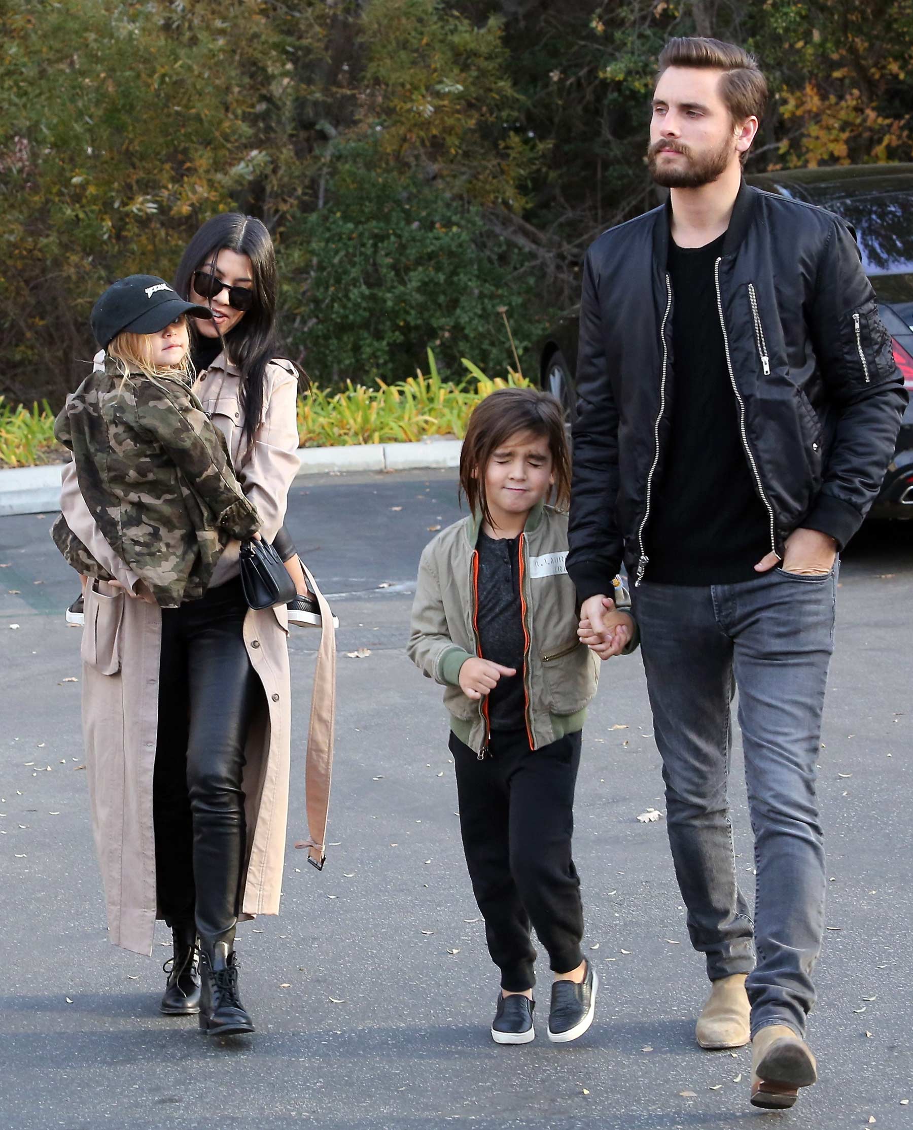 Kourtney Kardashian at a movie theater with her family