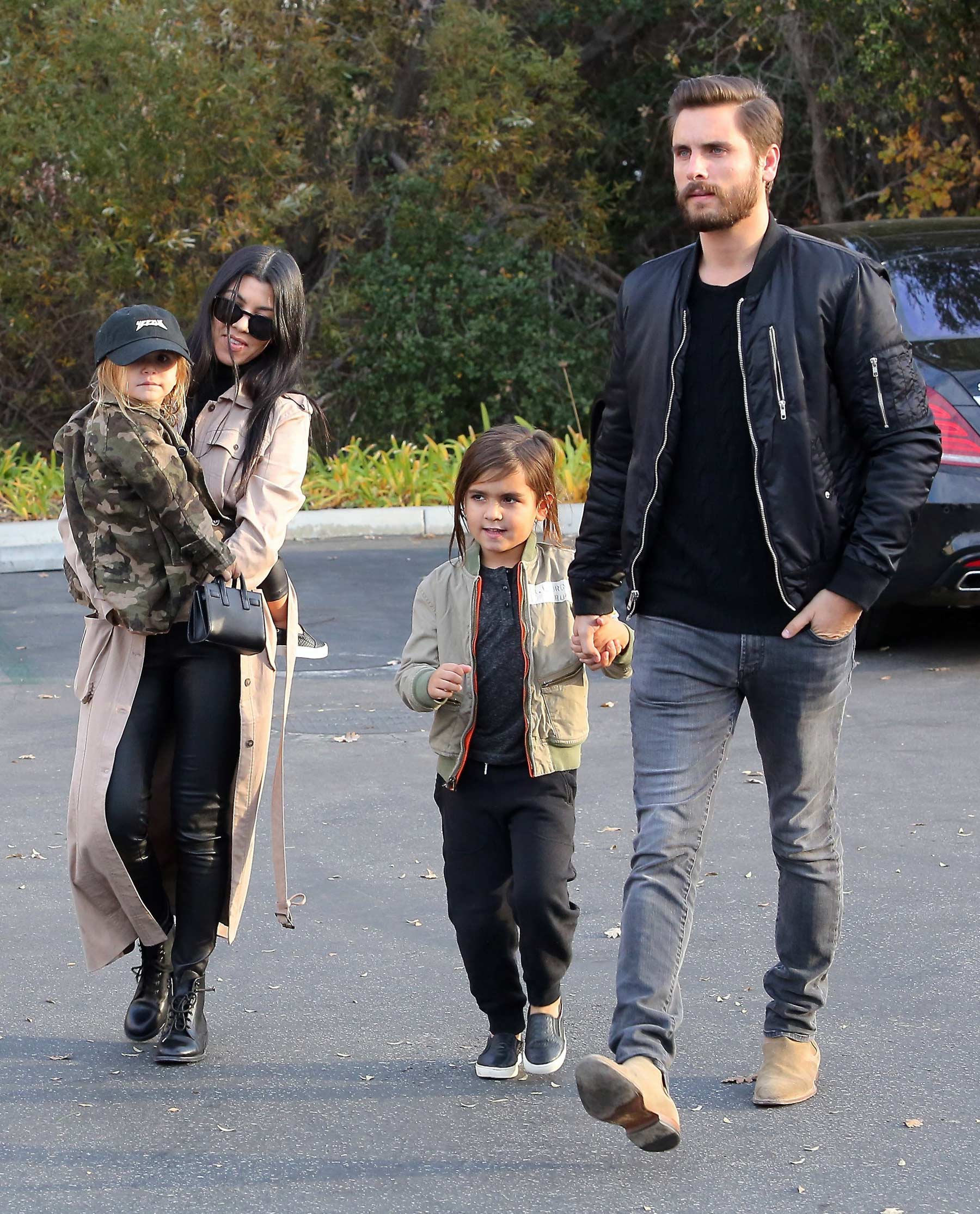 Kourtney Kardashian at a movie theater with her family
