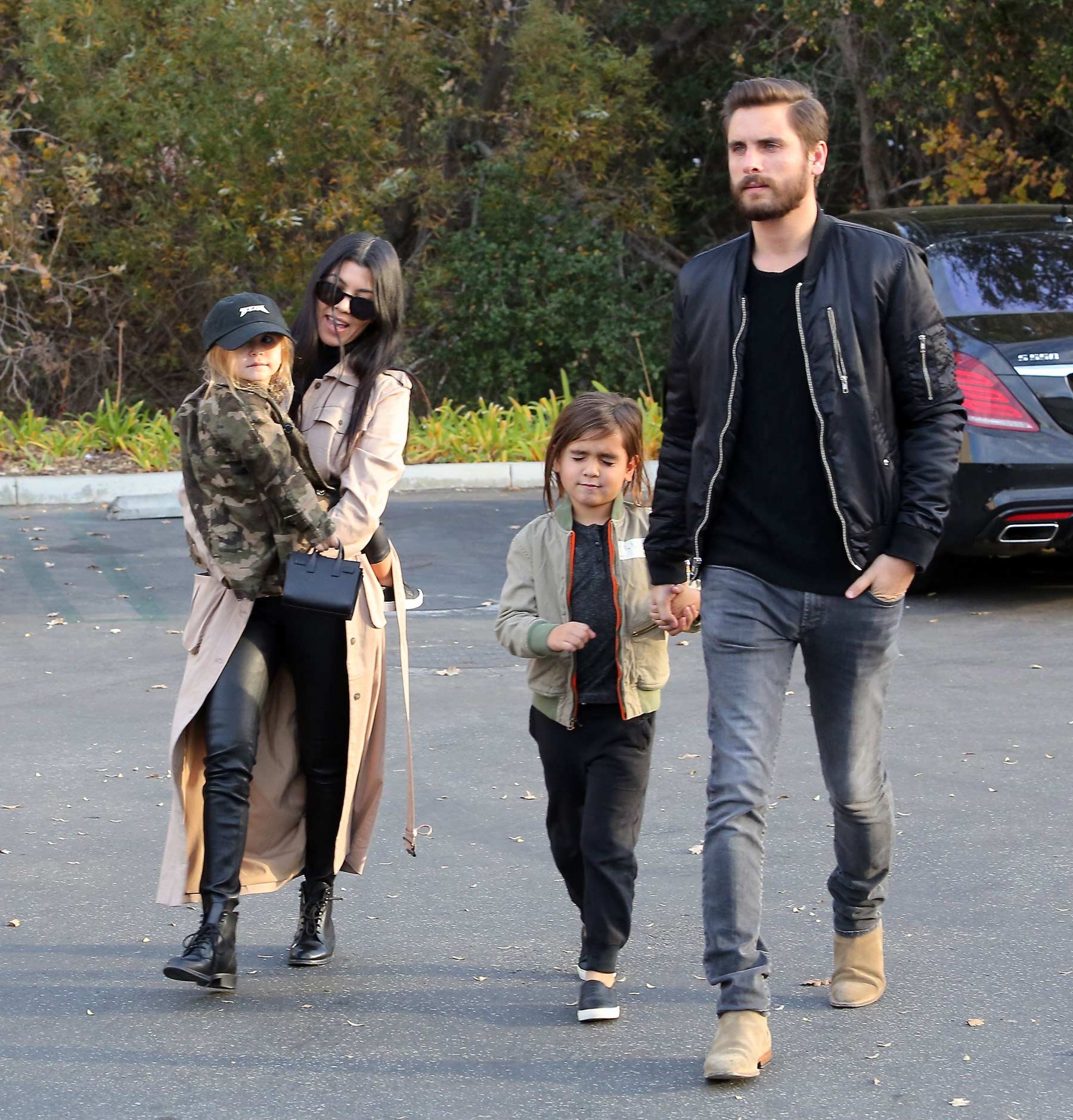 Kourtney Kardashian at a movie theater with her family