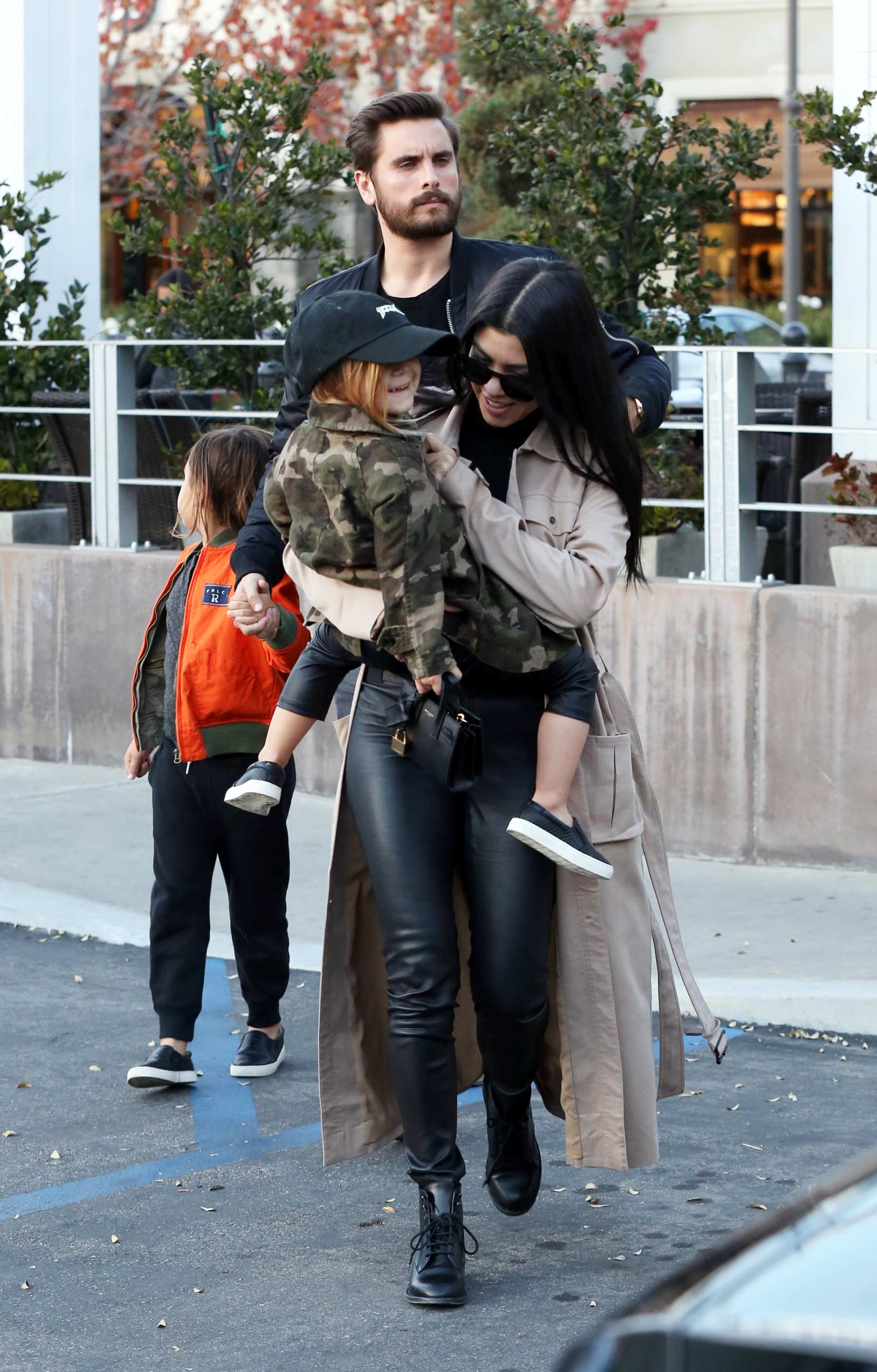 Kourtney Kardashian at a movie theater with her family