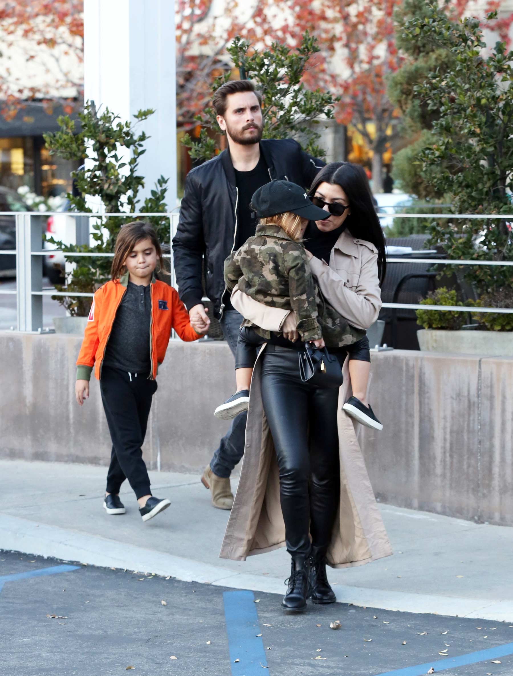 Kourtney Kardashian at a movie theater with her family