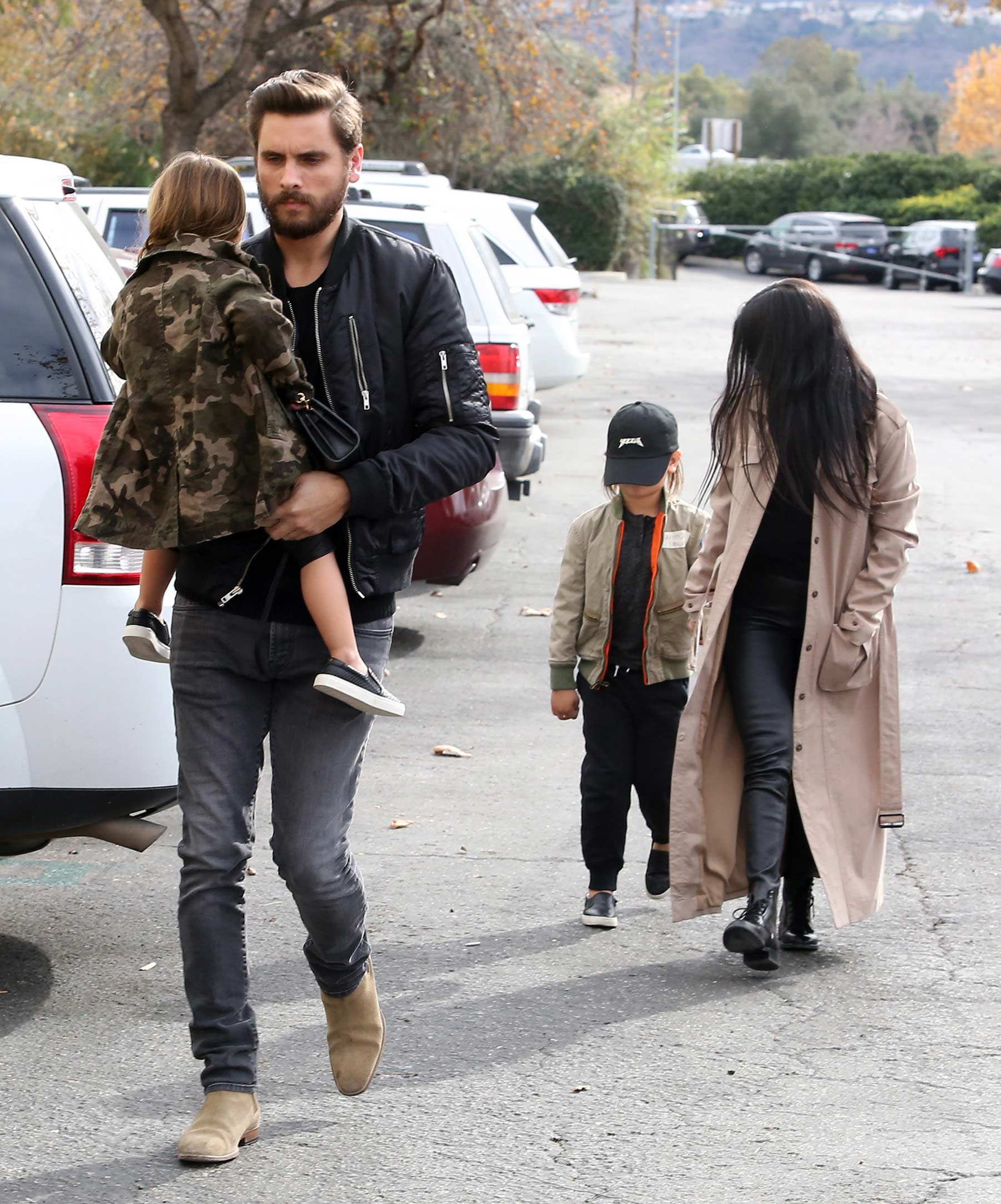 Kourtney Kardashian at a movie theater with her family