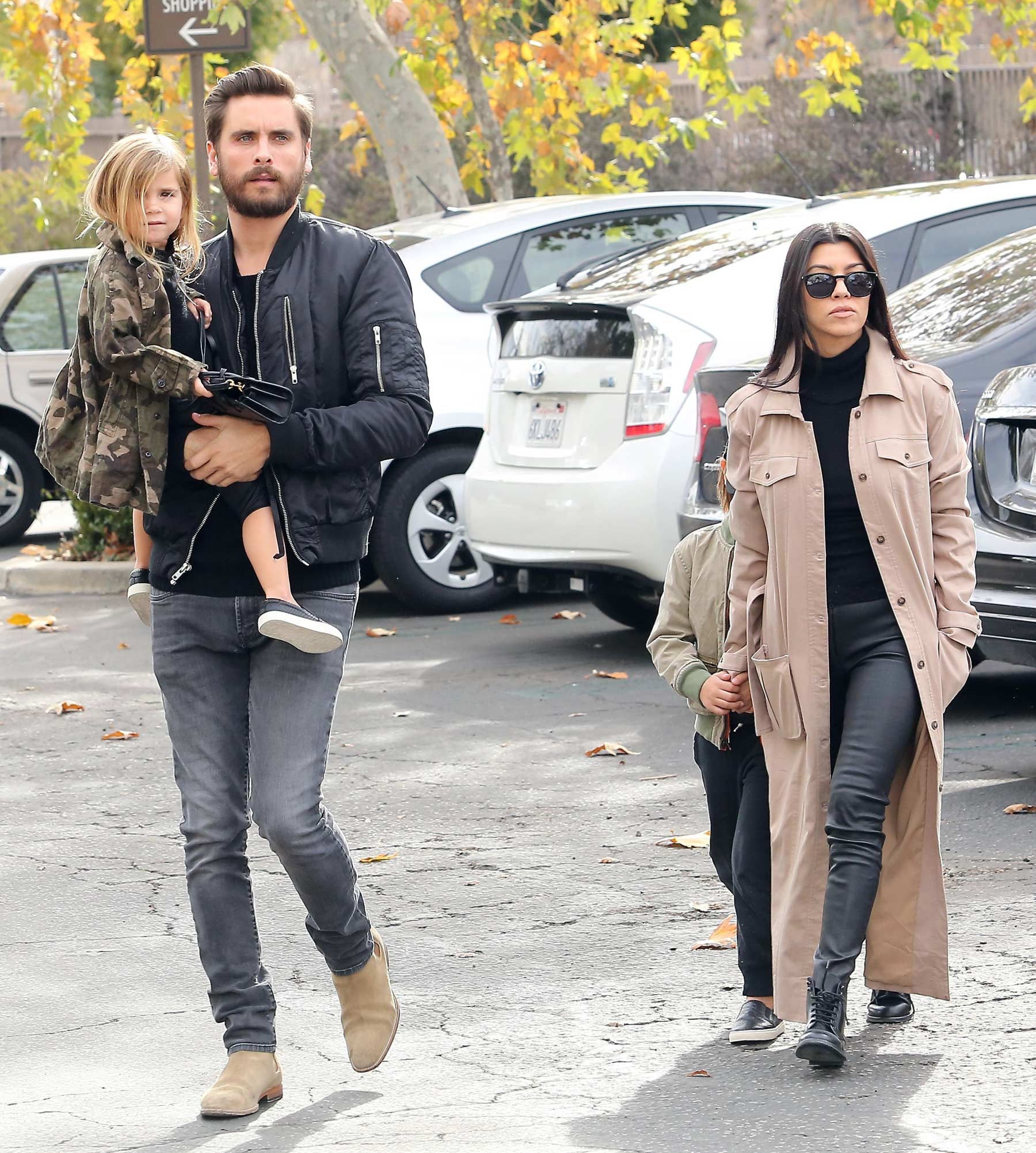 Kourtney Kardashian at a movie theater with her family