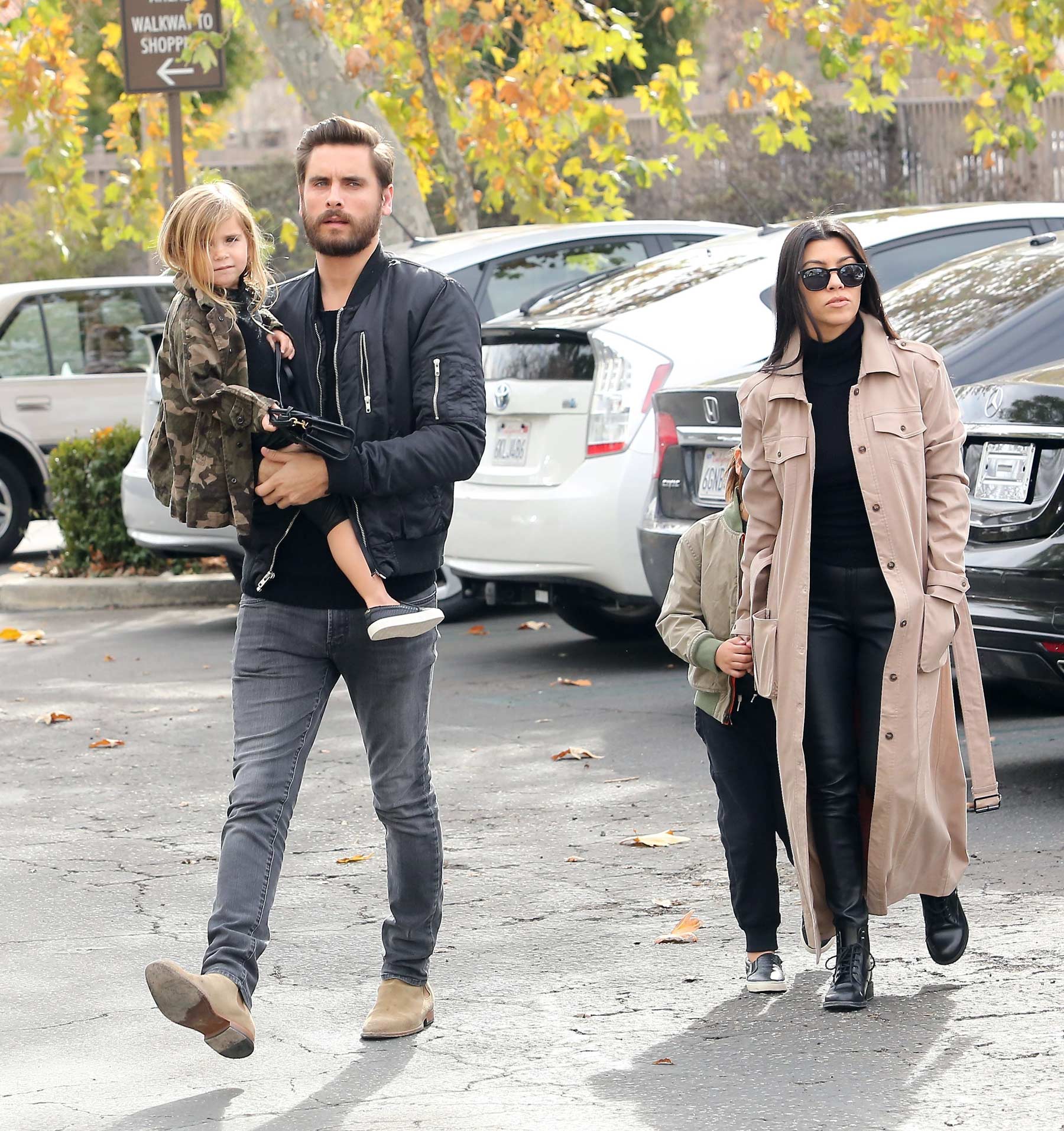 Kourtney Kardashian at a movie theater with her family