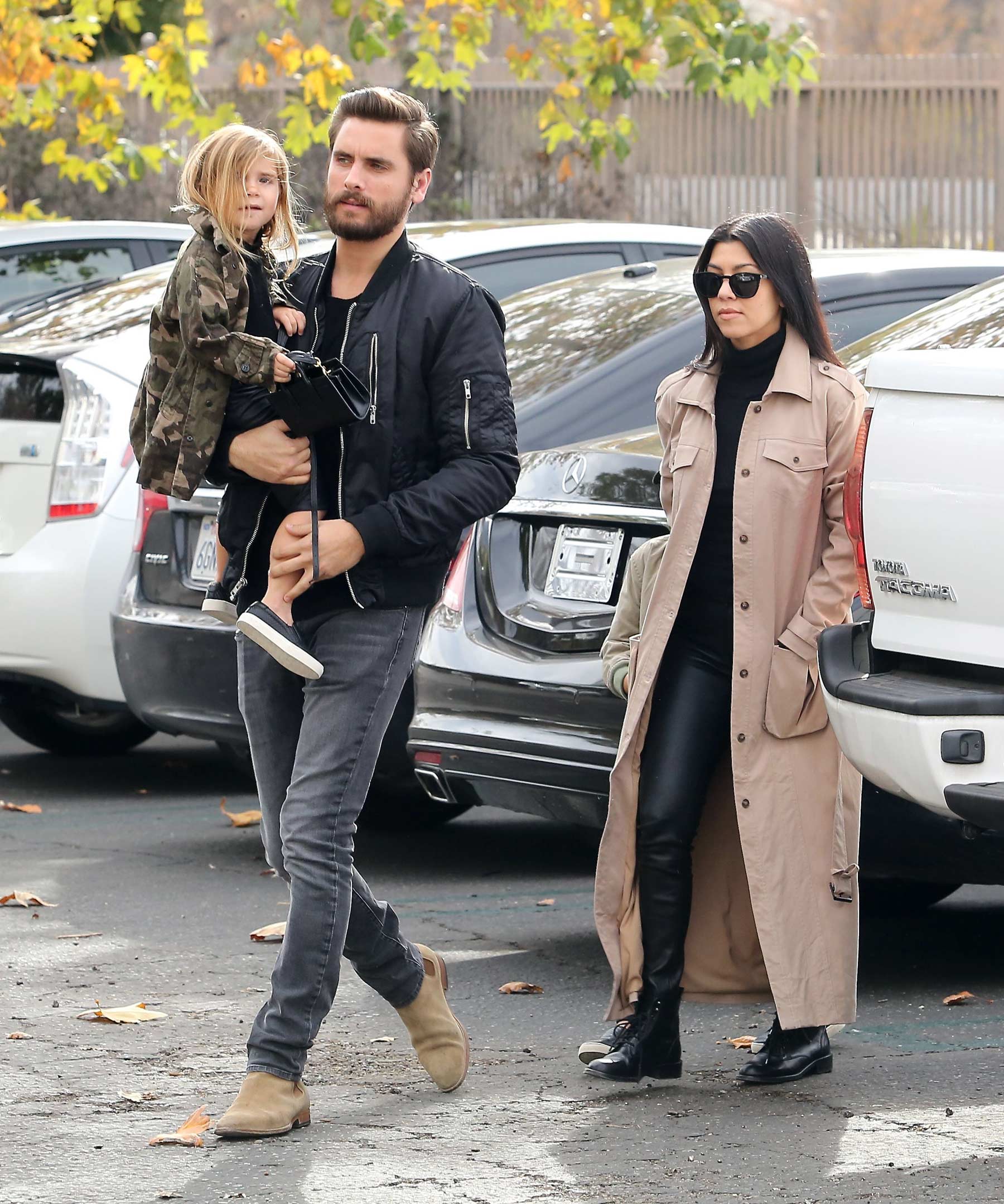 Kourtney Kardashian at a movie theater with her family