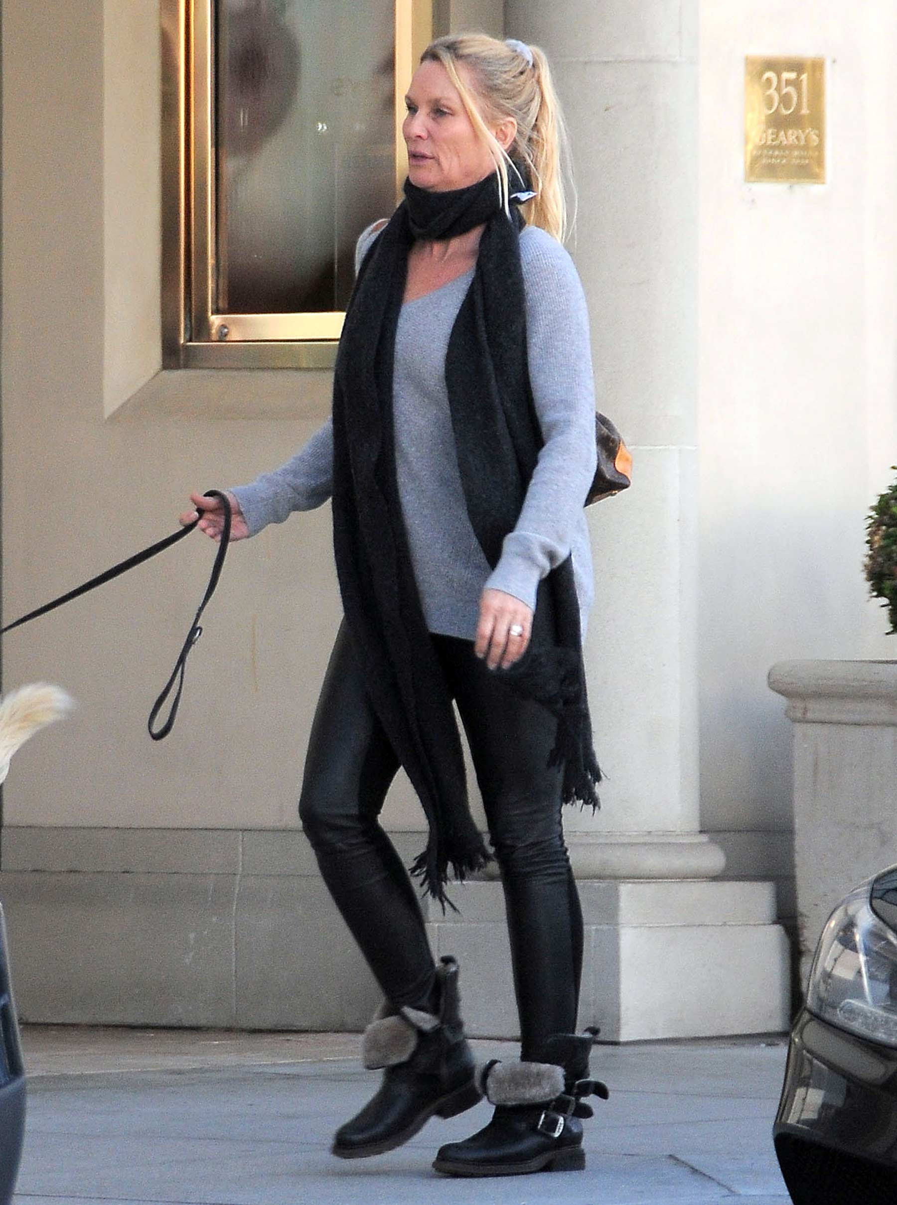 Nicollette Sheridan out with her dog in Beverly Hills