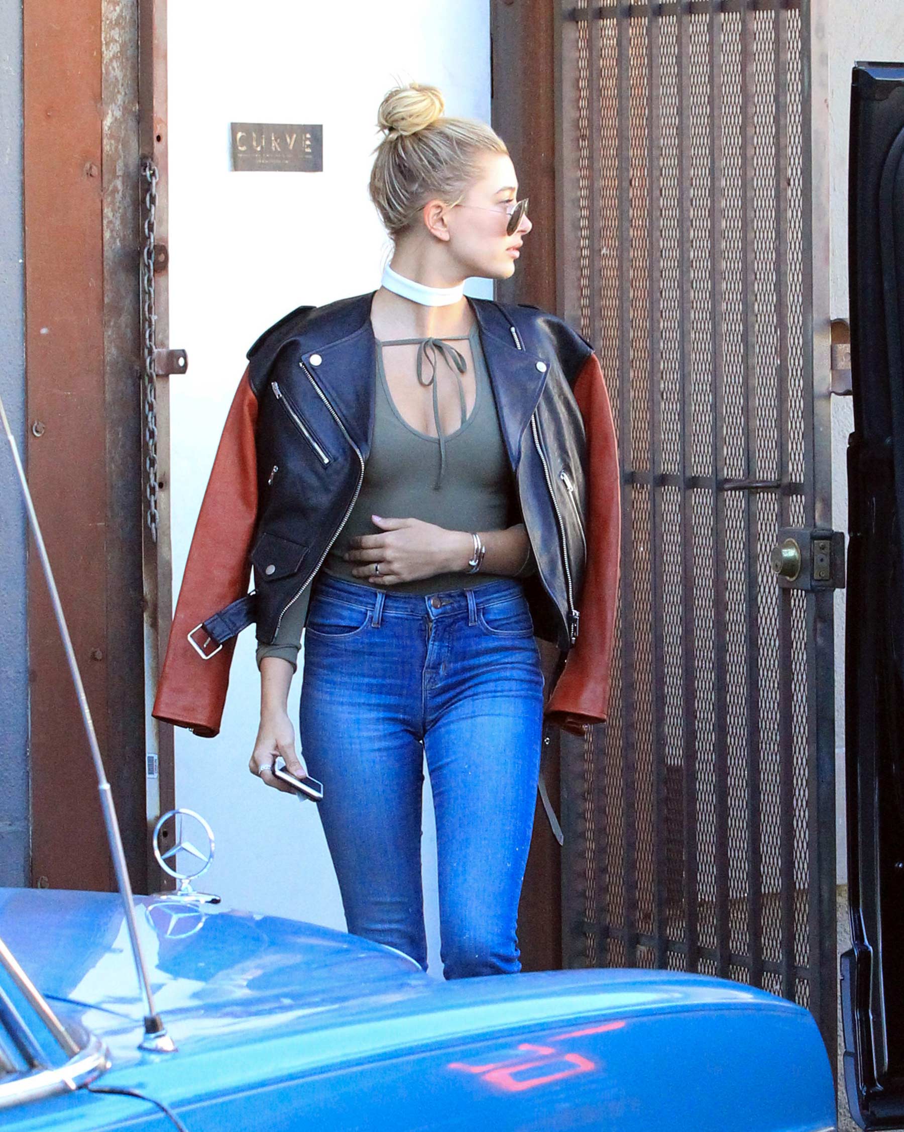 Hailey Baldwin shopping at Curve in Beverly Hills