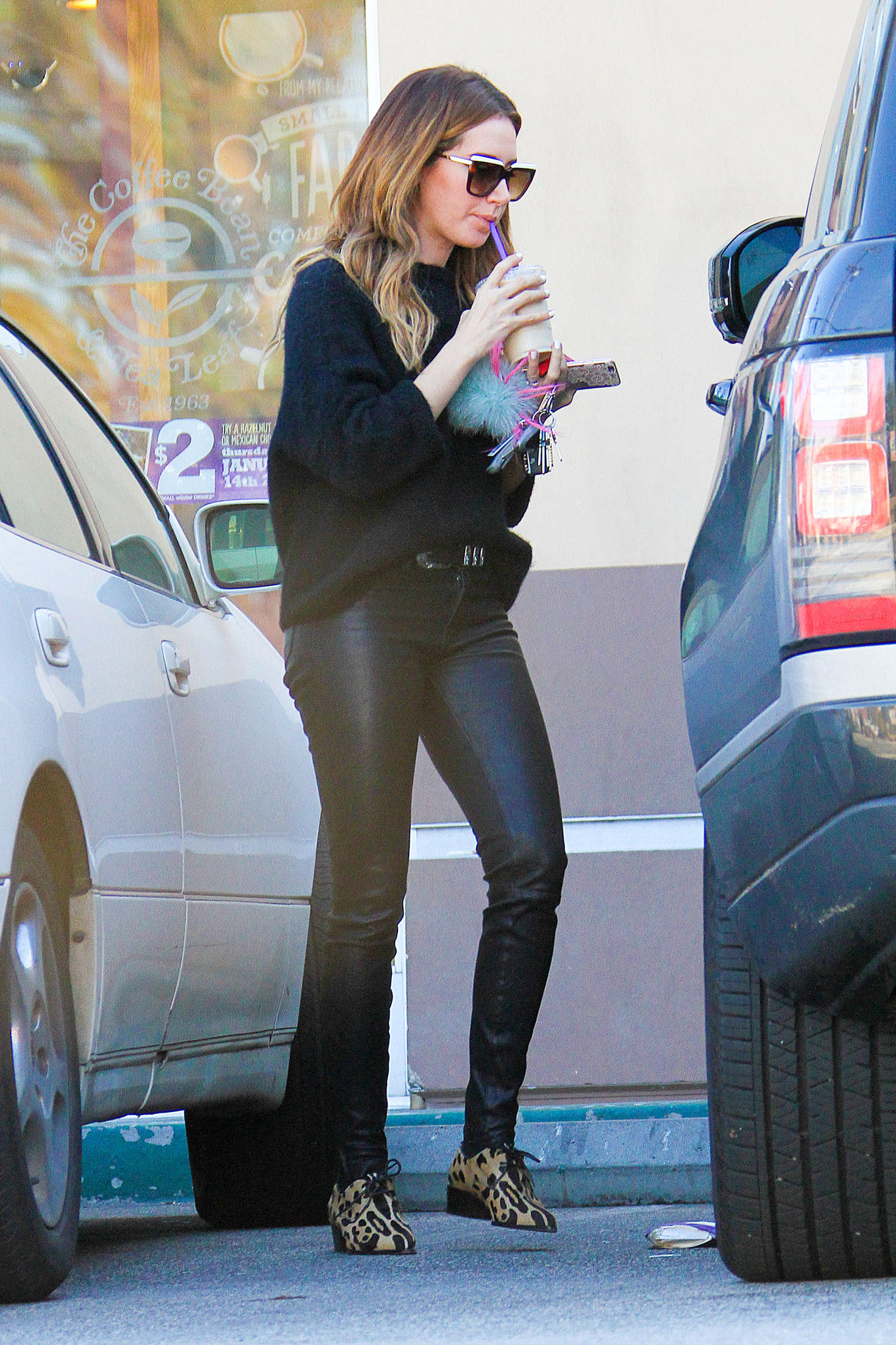 Ashley Tisdale getting some iced coffee in Studio City