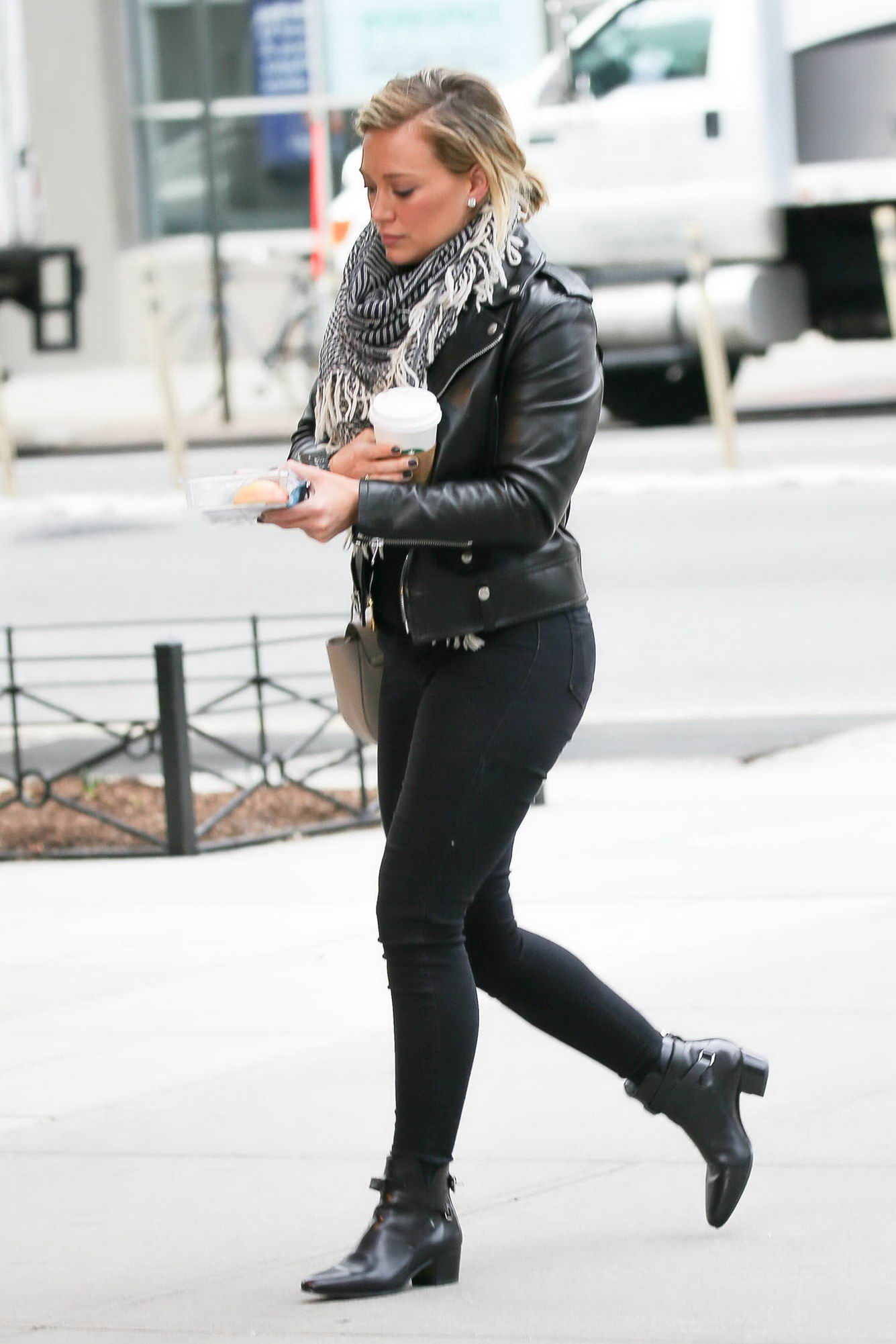 Hilary Duff at her Hotel in NYC