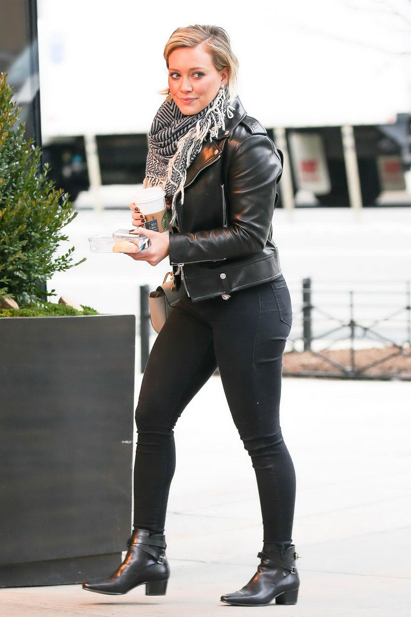 Hilary Duff at her Hotel in NYC